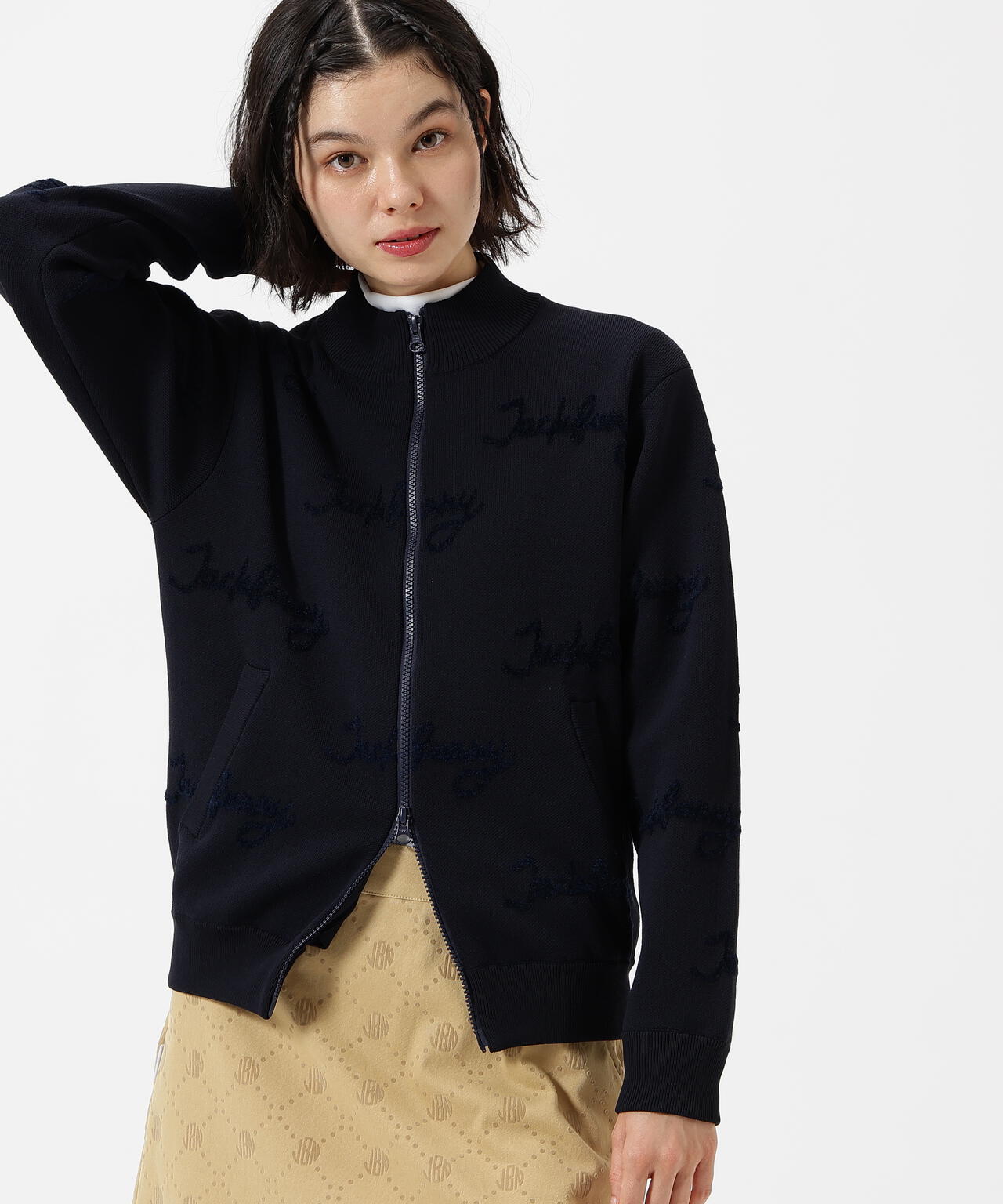 12Gダブルジャガードジップアップニットジャケット | Jack Bunny