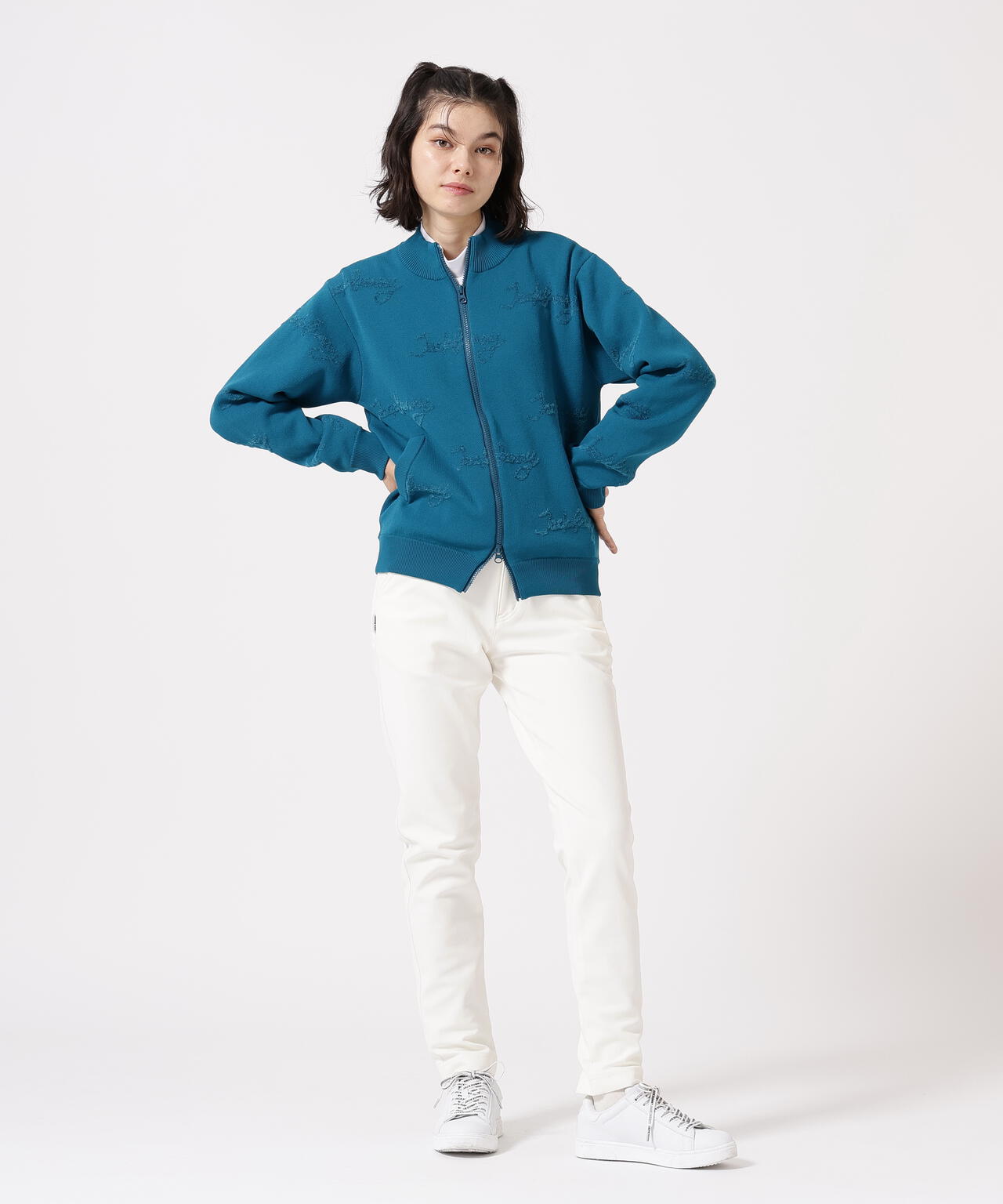 JACK BUNNY ジャックバニー ニット ジップ ジャケット ロゴ 4 12Gダブルジャガードジップアップニットジャケット | Jack Bunny