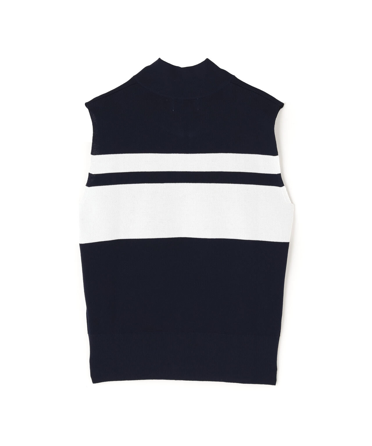 ハーフジップアップノースリーブニットプルオーバー