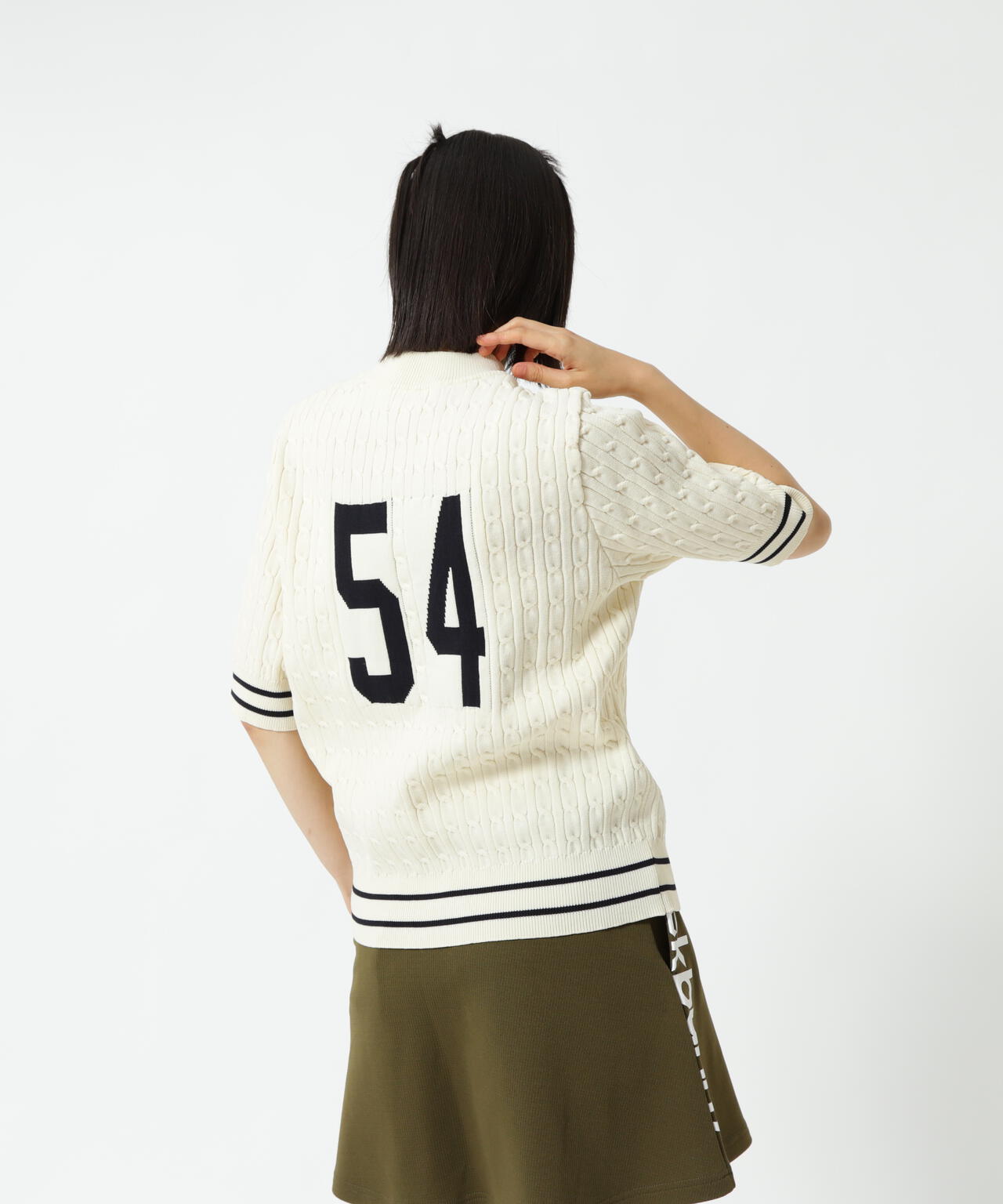 PEケーブル半袖モックネック