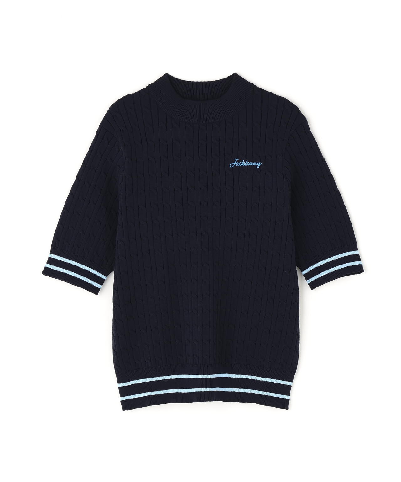 PEケーブル半袖モックネック