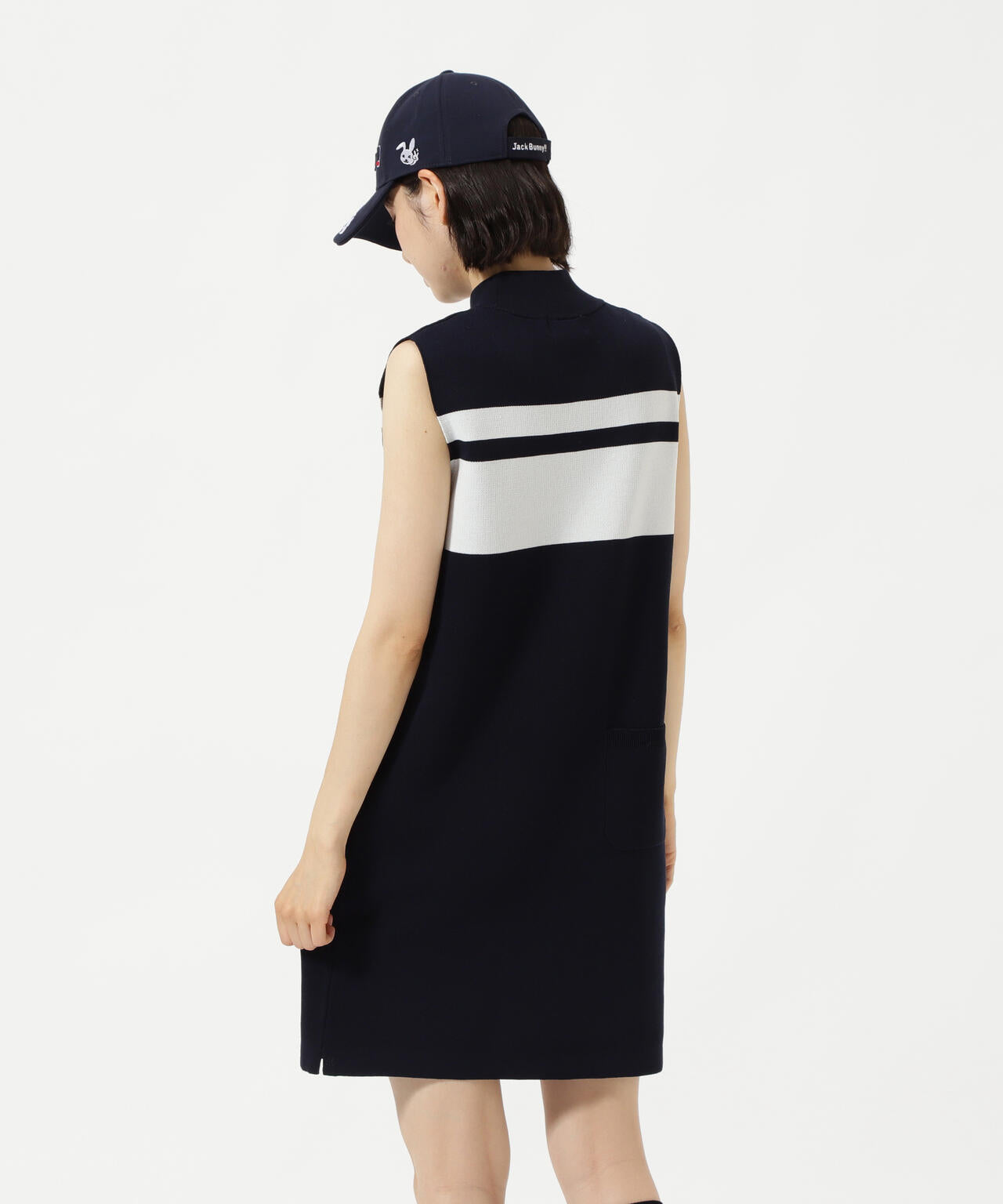 ノースリーブモックネックニットワンピース