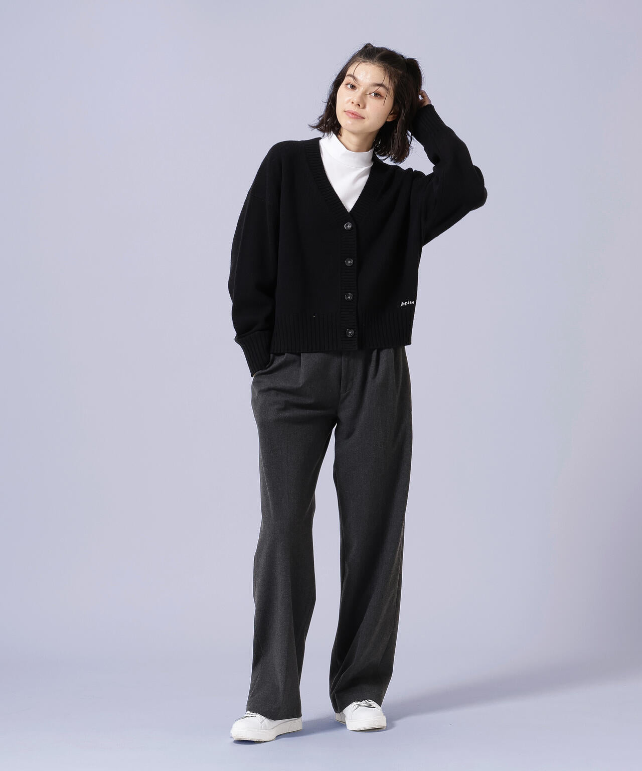 LEINWANDE ブラック パフスリーブ カーディガン Fサイズ jbplse】クリンプブレンドウールカーディガン | Jack Bunny