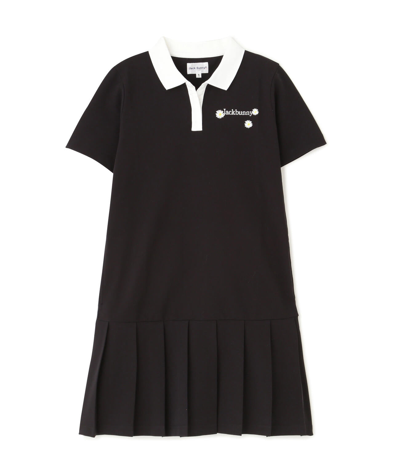 CINEMA MONOTONE】2WAYグリッドストレッチFlower半袖ポロワンピース