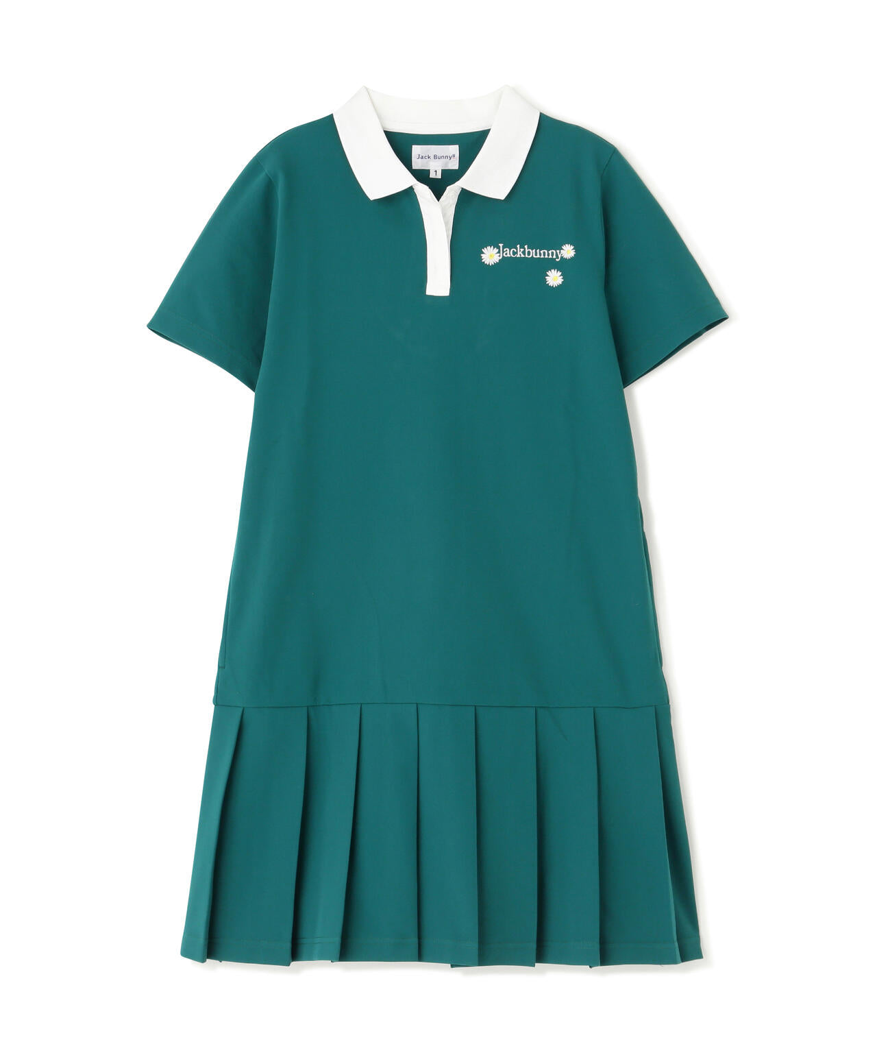 CINEMA MONOTONE】2WAYグリッドストレッチFlower半袖ポロワンピース