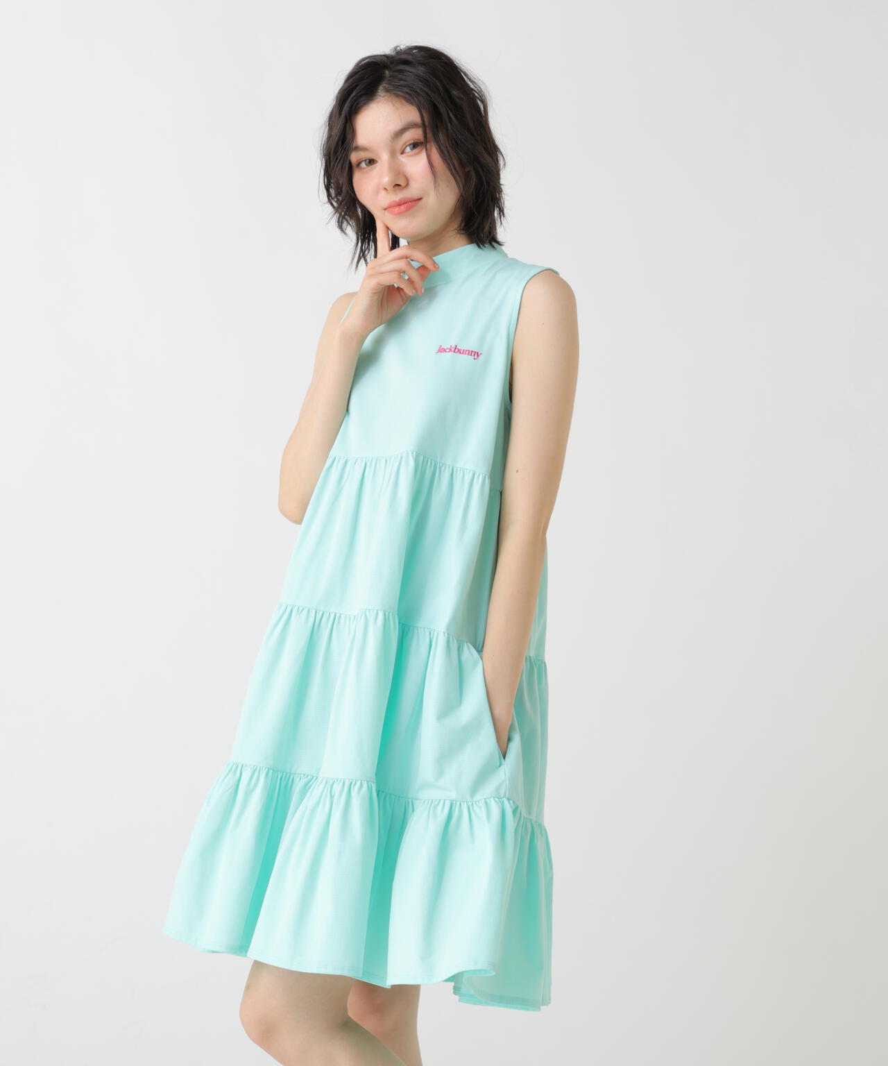 高通気軽量メッシュ ティアードワンピース
