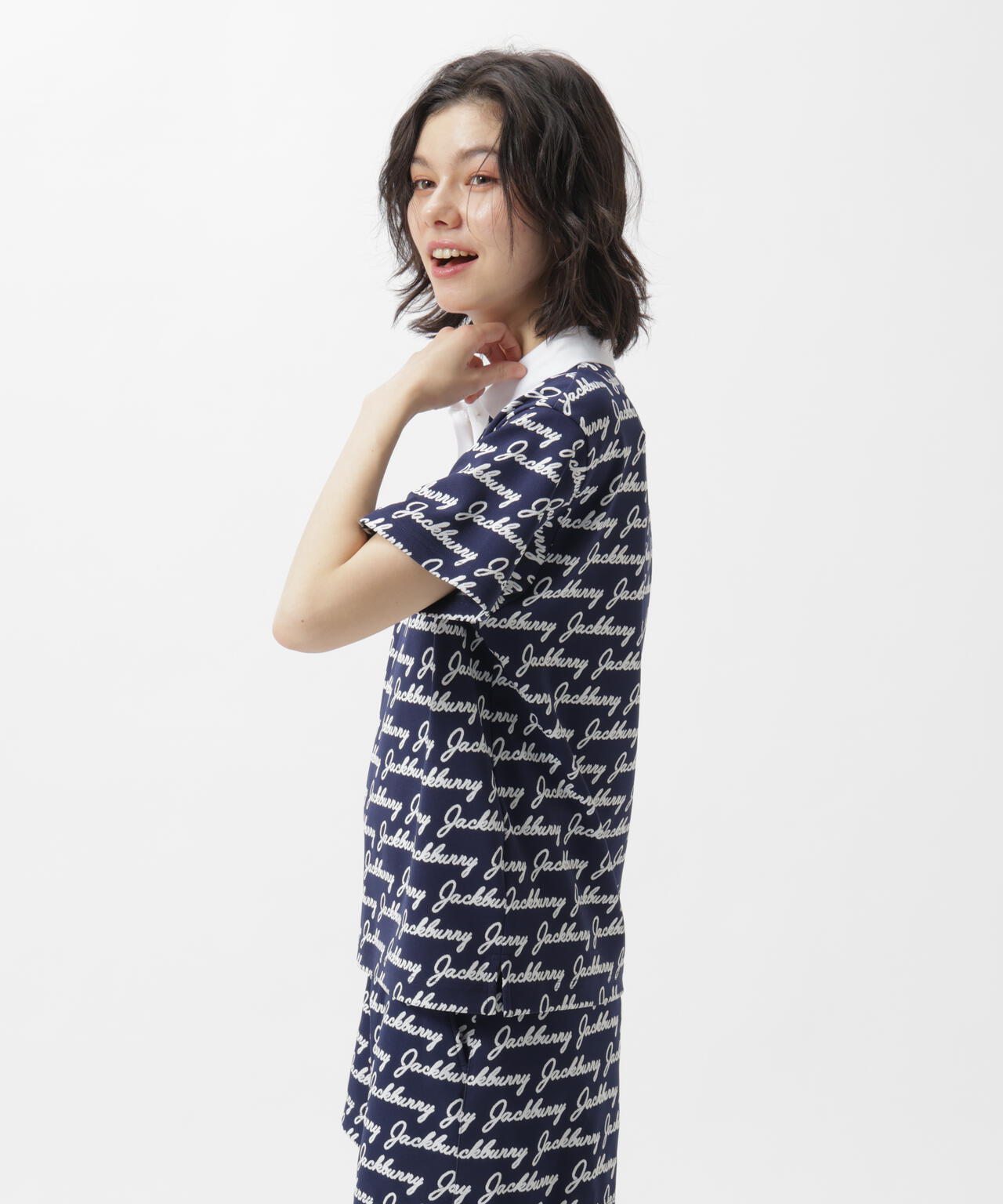 Pe/Nyロゴジャガード半袖ポロシャツ | Jack Bunny!!（ジャックバニー