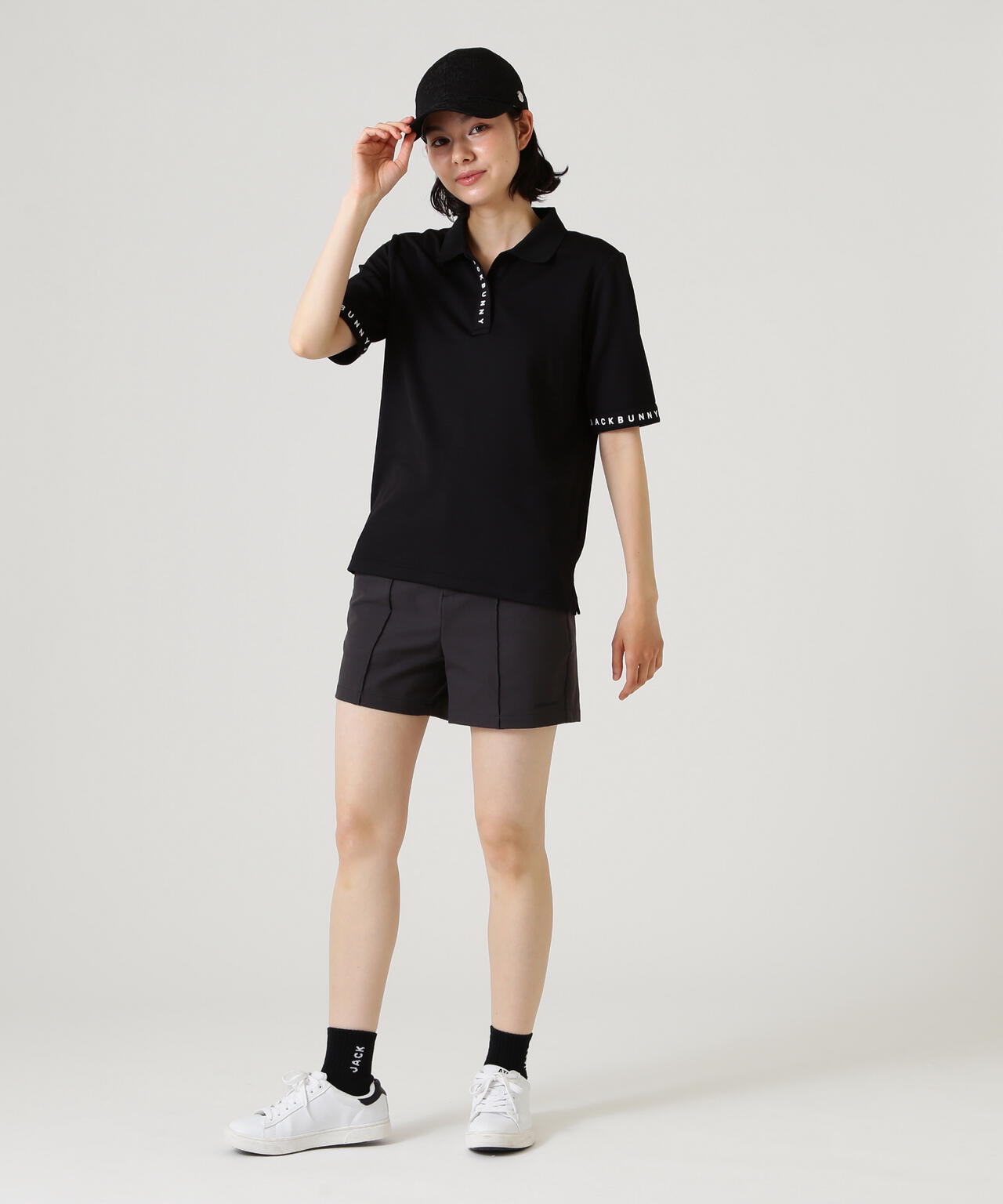 PEメッシュカノコ半袖ポロシャツ