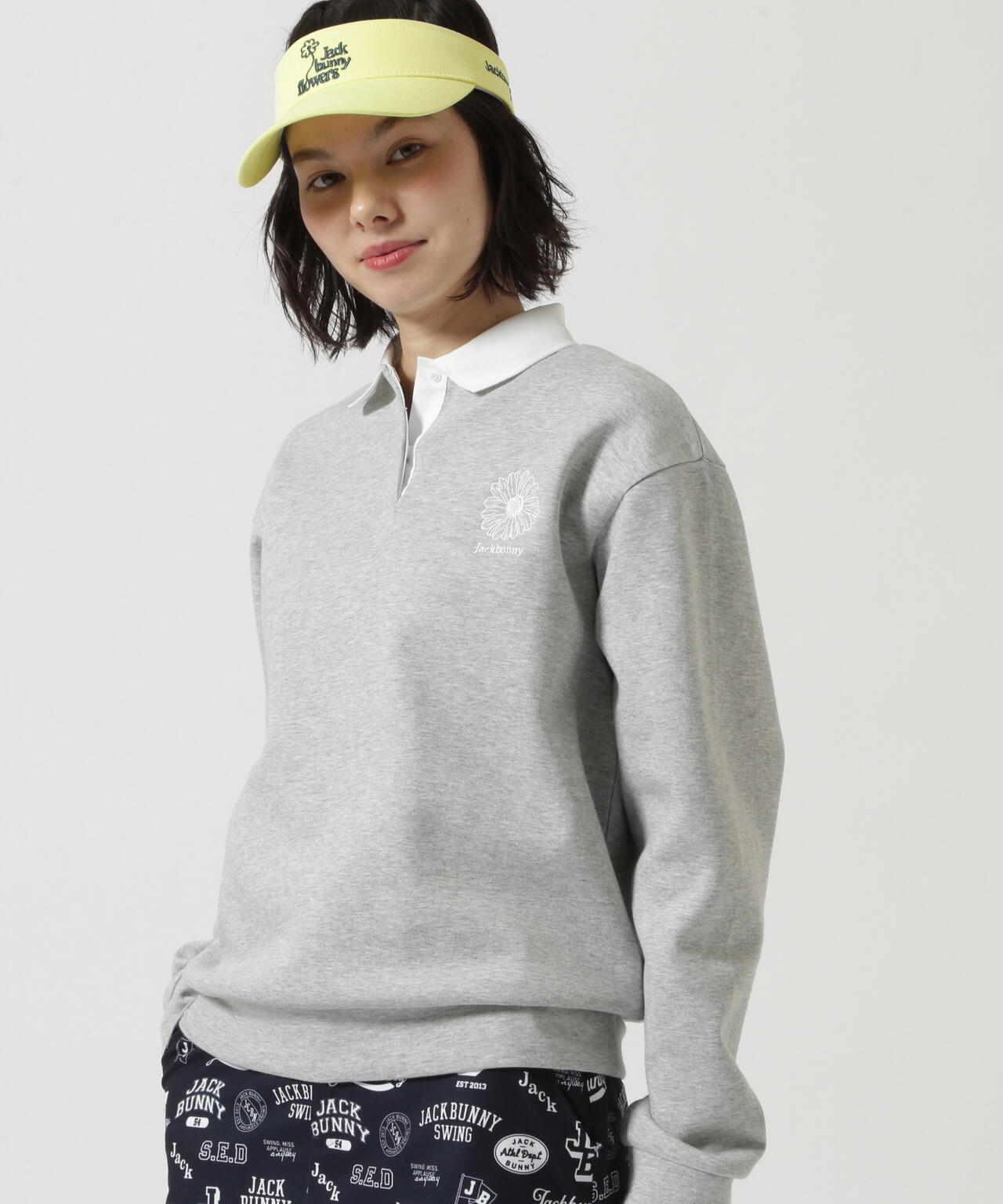 ハイゲージダブルフェイス長袖ポロシャツ