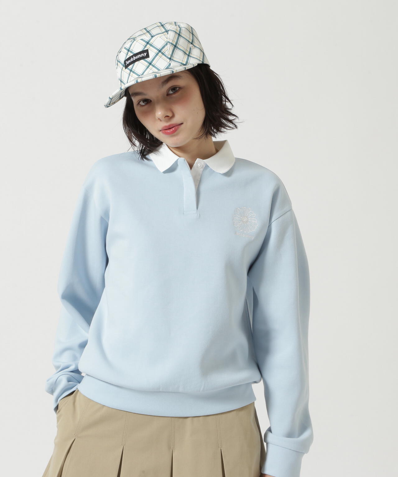 ハイゲージダブルフェイス長袖ポロシャツ