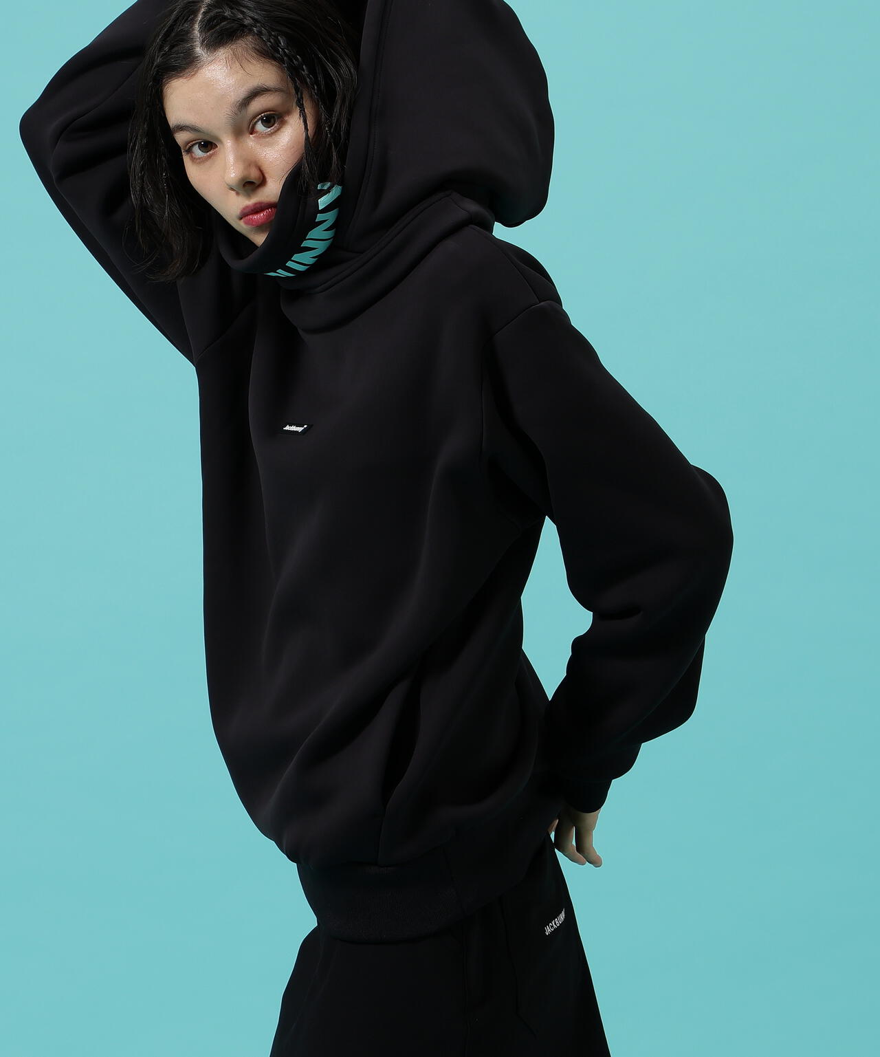 JBMINT】KARUISHI バラクラバ一体型フーディプルオーバー | Jack Bunny