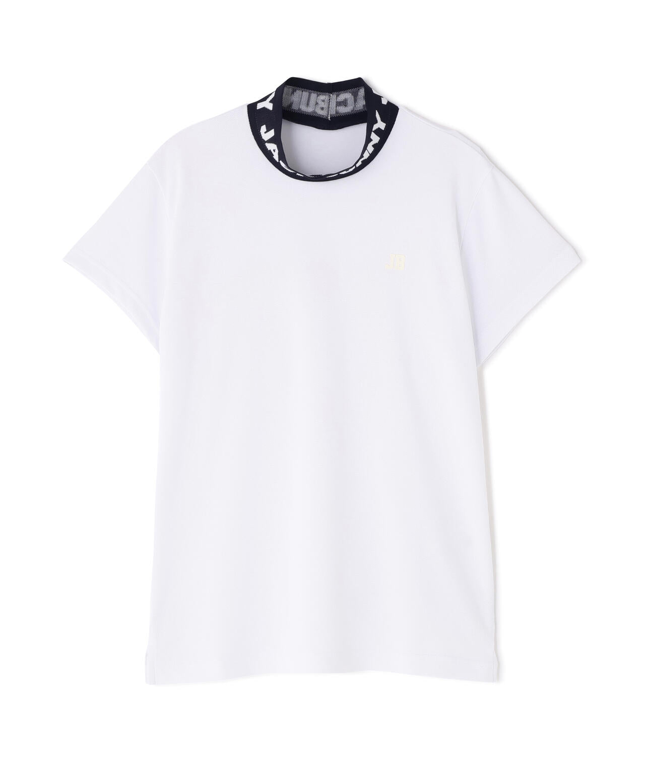 ロゴジャガード半袖モックネックカットソー