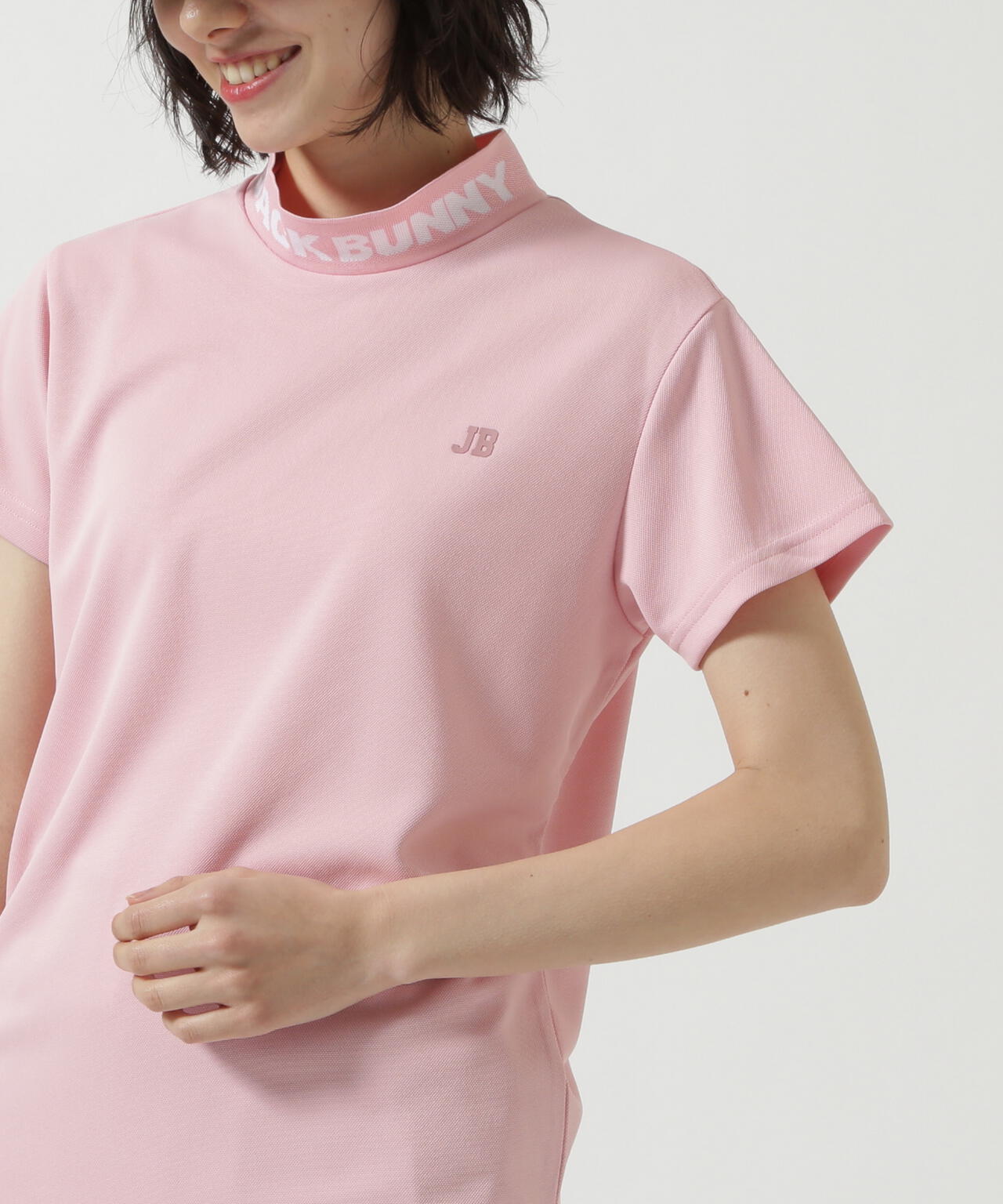 ロゴジャガード半袖モックネックカットソー | Jack Bunny!!（ジャック