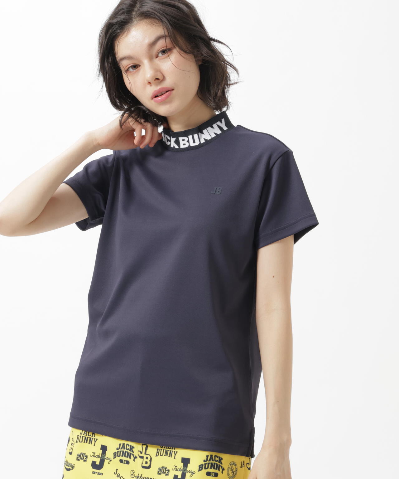 ロゴジャガード半袖モックネックカットソー | Jack Bunny!!（ジャック