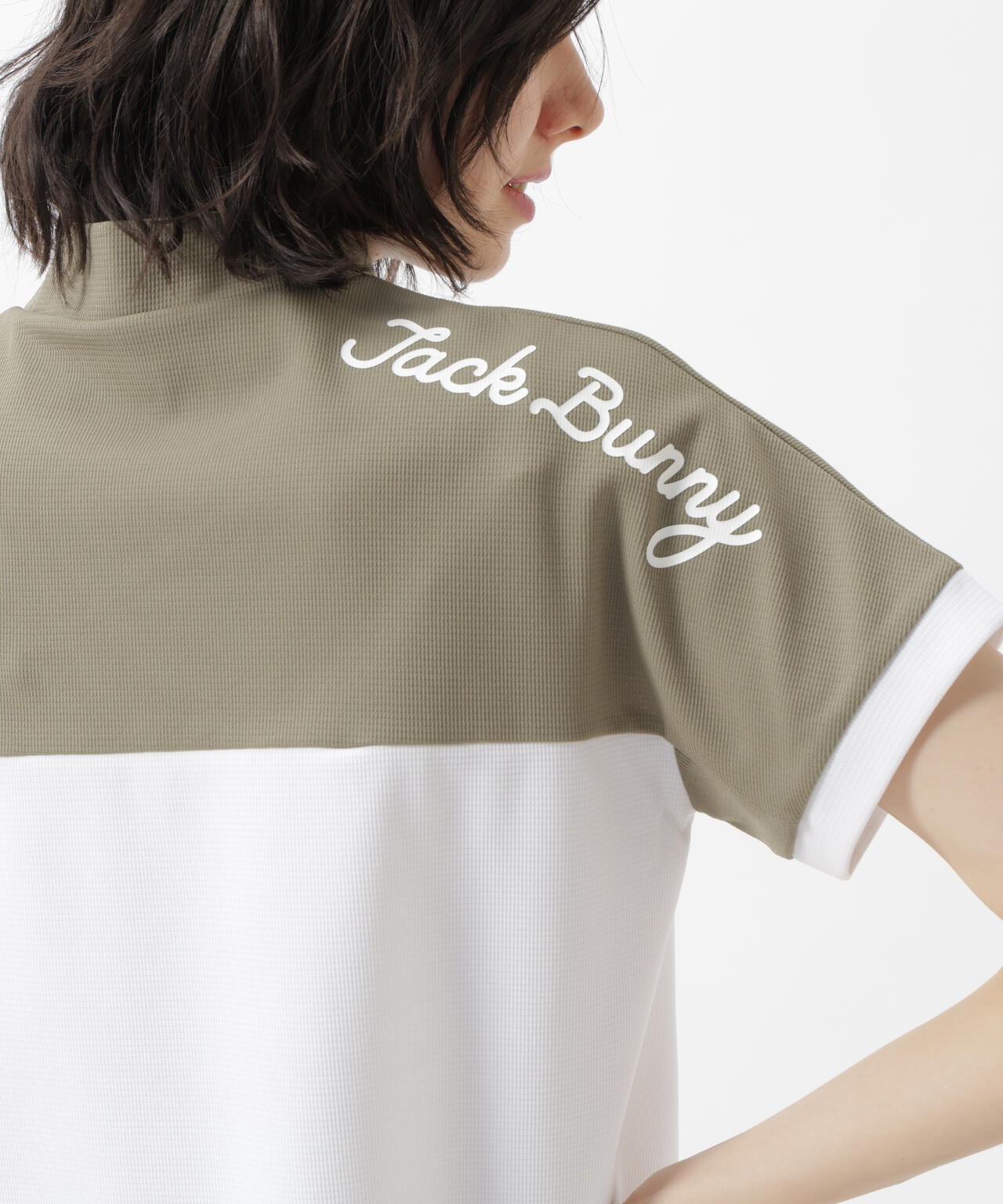 レイブロックドライワッフル半袖モックネックカットソー | Jack Bunny