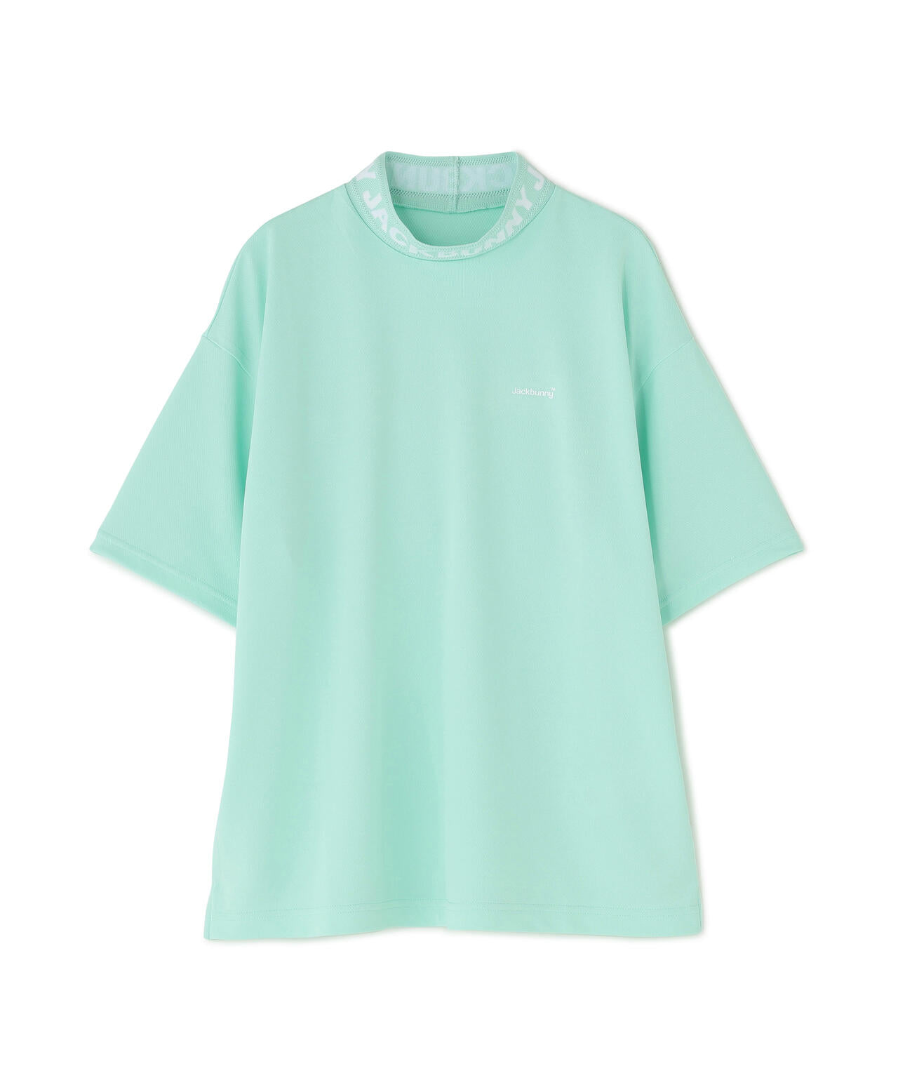 ロゴジャガード半袖モックネックカットソー