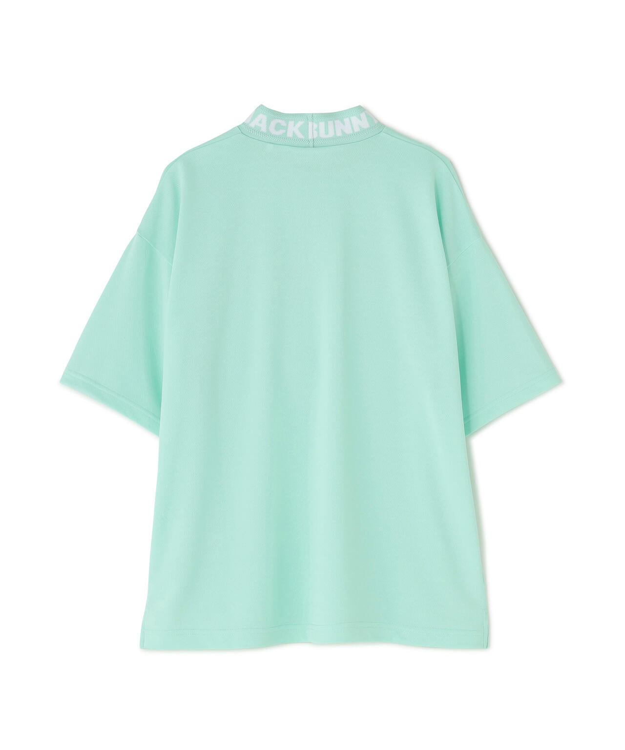 ロゴジャガード半袖モックネックカットソー