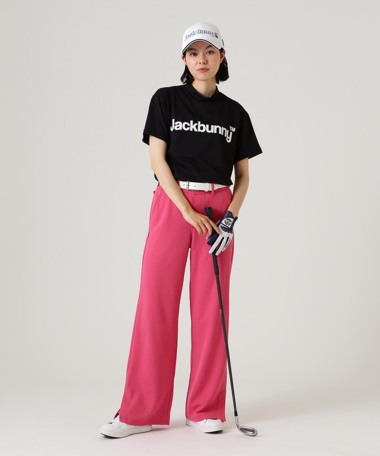 ハイストレッチ変形メッシュ半袖モックネックカットソー | Jack Bunny