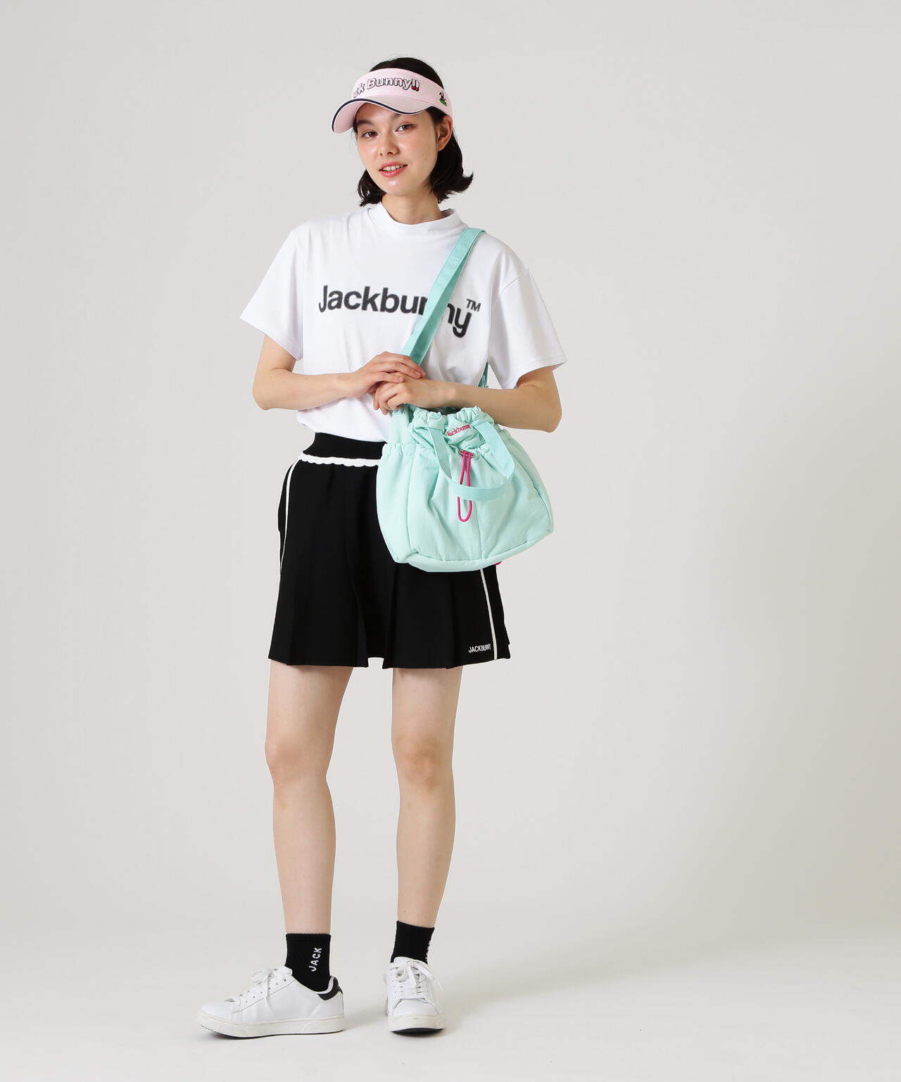 ハイストレッチ変形メッシュ半袖モックネックカットソー | Jack Bunny
