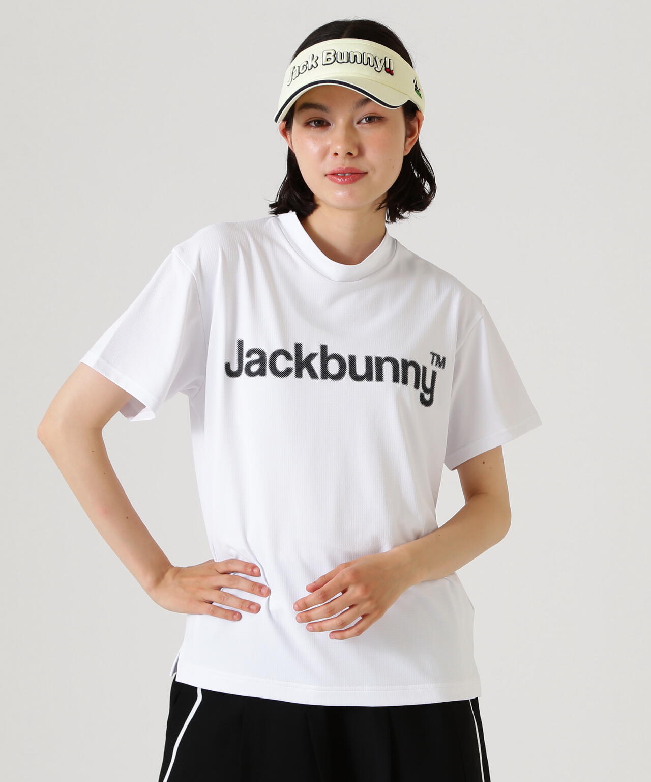 ハイストレッチ変形メッシュ半袖モックネックカットソー | Jack Bunny