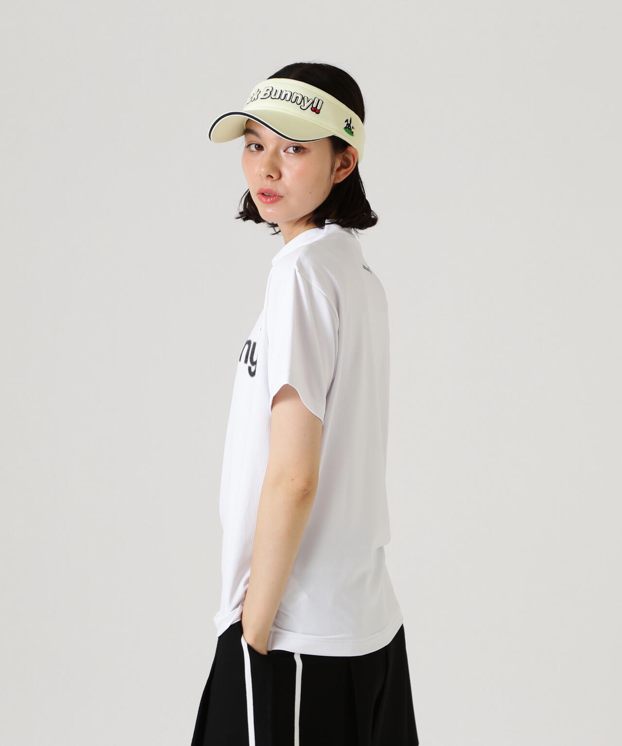 ハイストレッチ変形メッシュ半袖モックネックカットソー | Jack Bunny