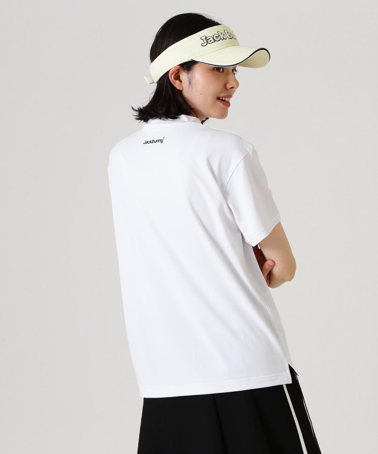 ハイストレッチ変形メッシュ半袖モックネックカットソー | Jack Bunny