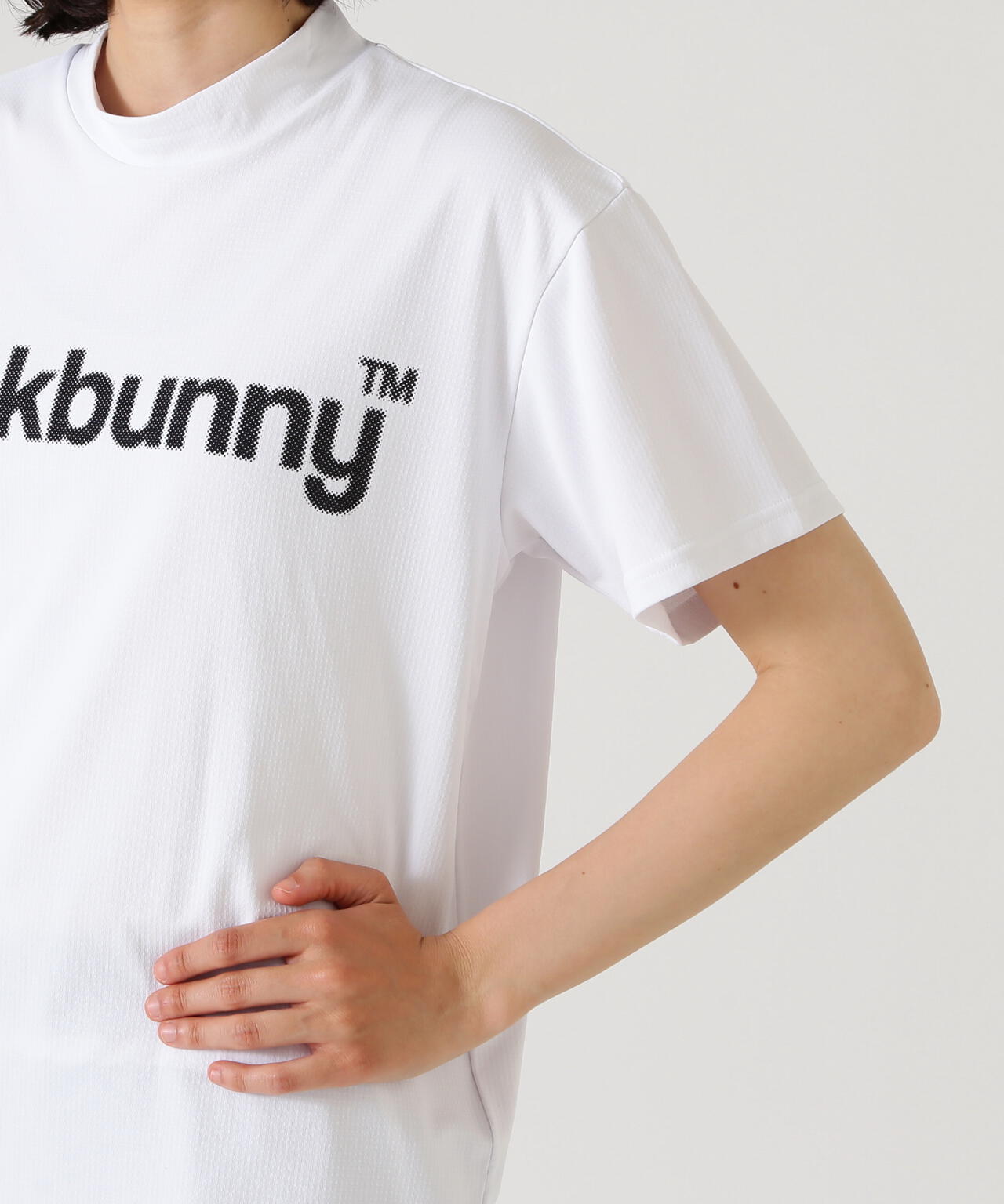 ハイストレッチ変形メッシュ半袖モックネックカットソー | Jack Bunny