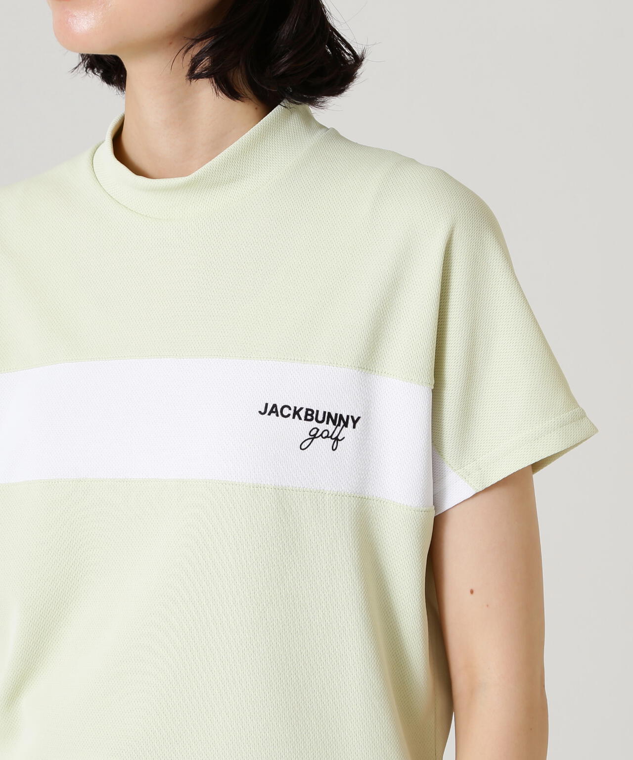 PEメッシュ半袖モックネックカットソー | Jack Bunny!!（ジャック