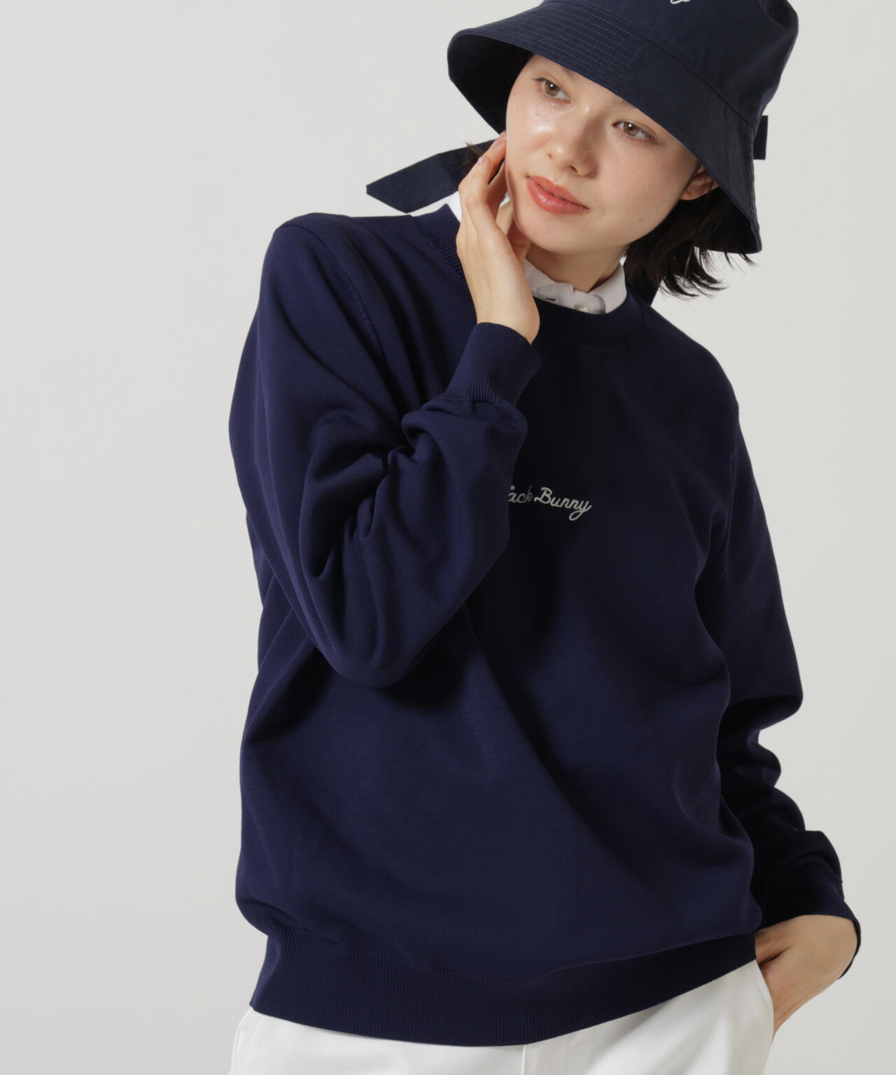 シャドーボーダーロゴクルーネックニットプルオーバー | Jack Bunny