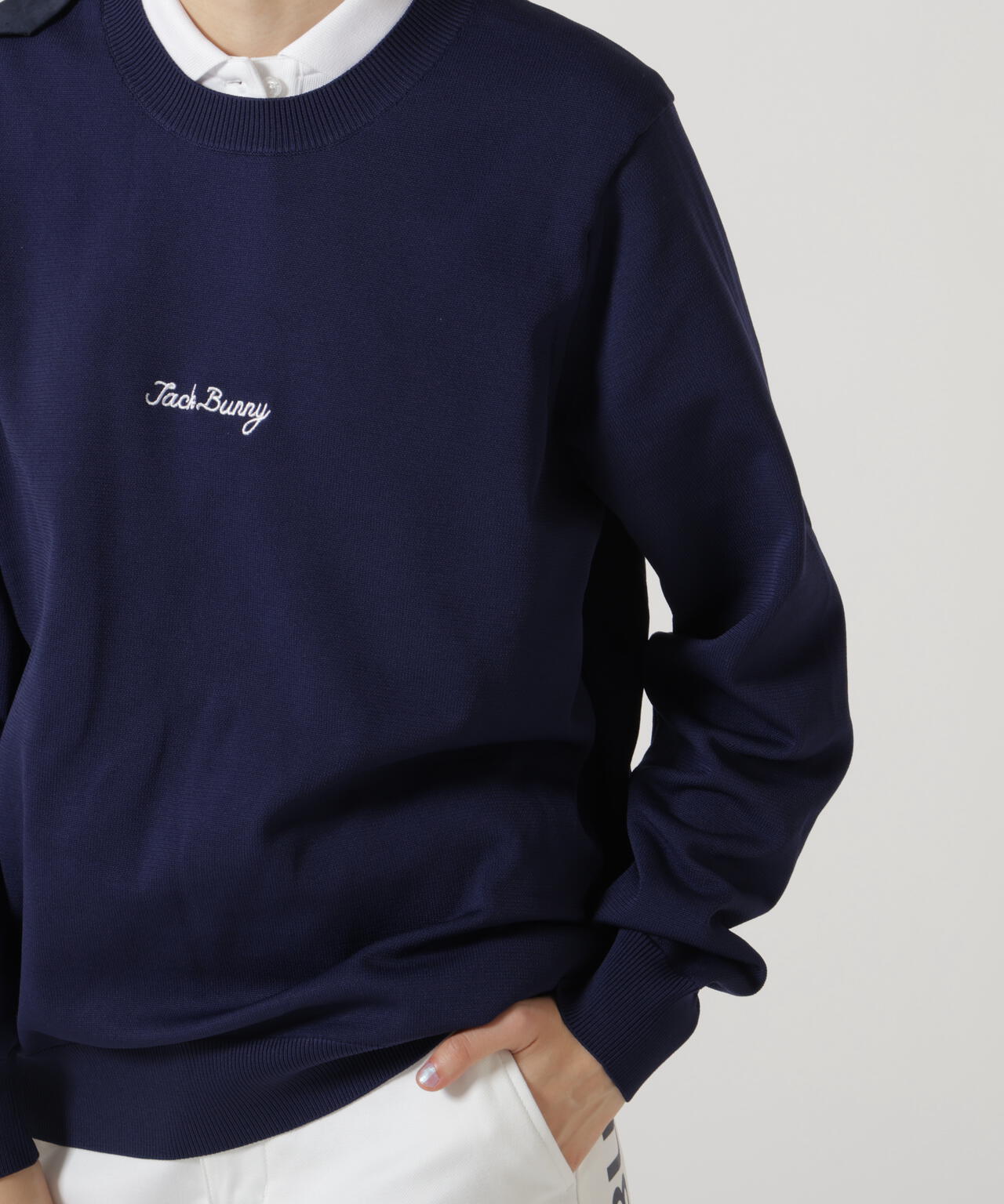 シャドーボーダーロゴクルーネックニットプルオーバー | Jack Bunny