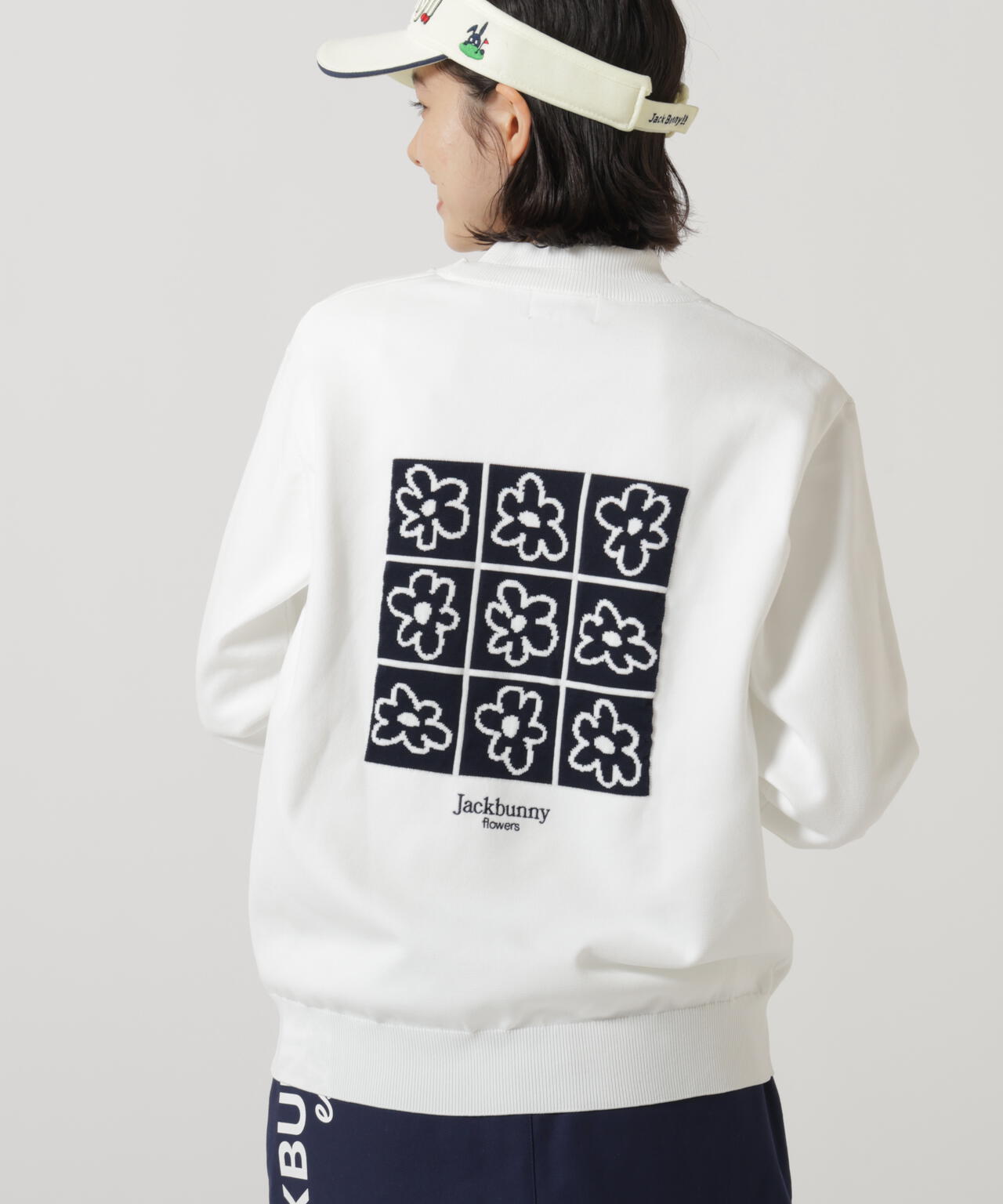 フラワージャガードクルーネックニットプルオーバー | Jack Bunny