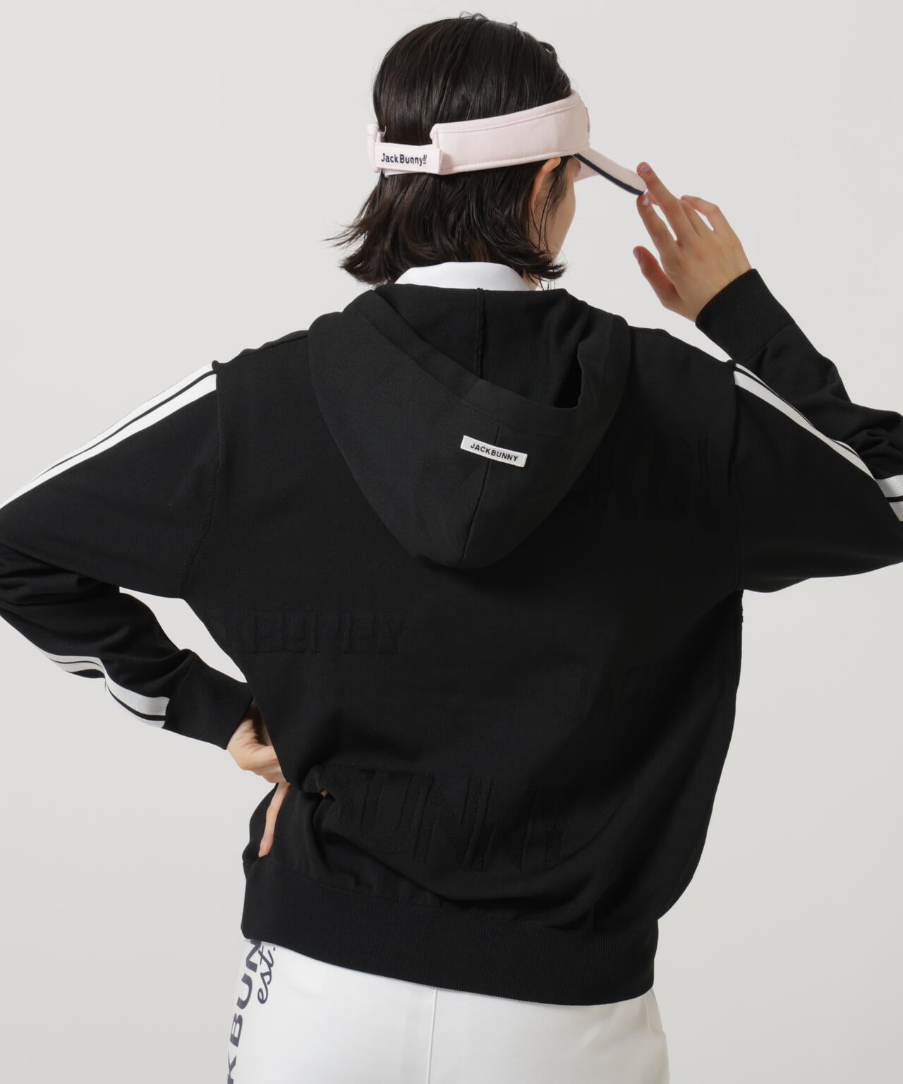 PEロゴカノコフルジップニットフーディブルゾン