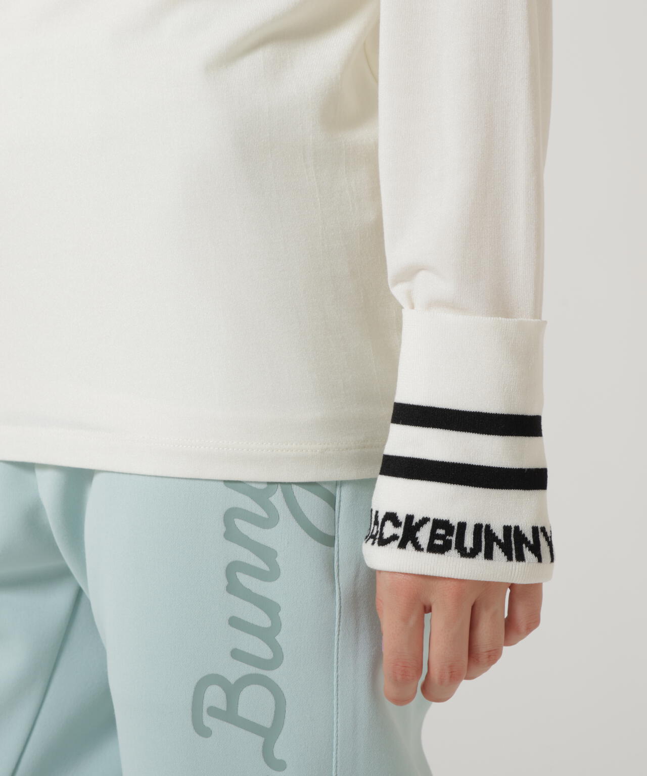 シルク混ハイゲージモックネックニットプルオーバー | Jack Bunny