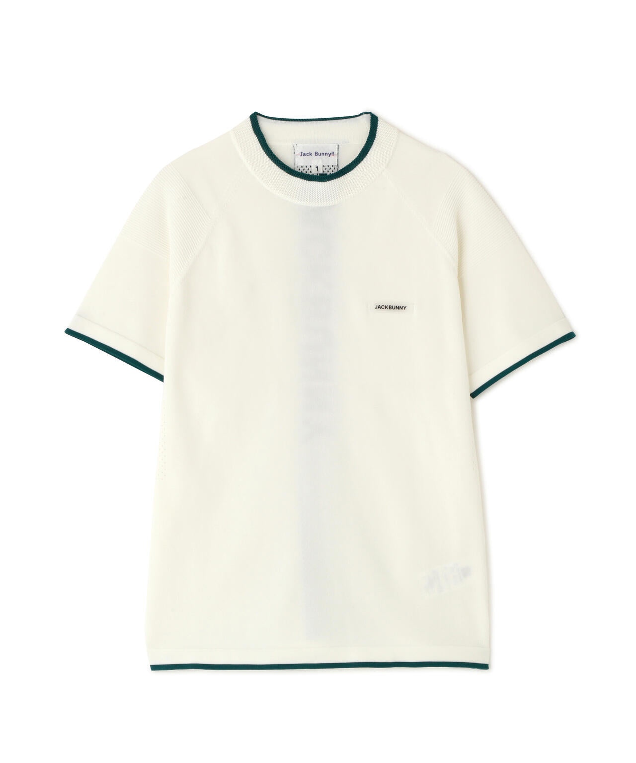 14G2P天竺度詰め半袖PEモックネックニットプルオーバー