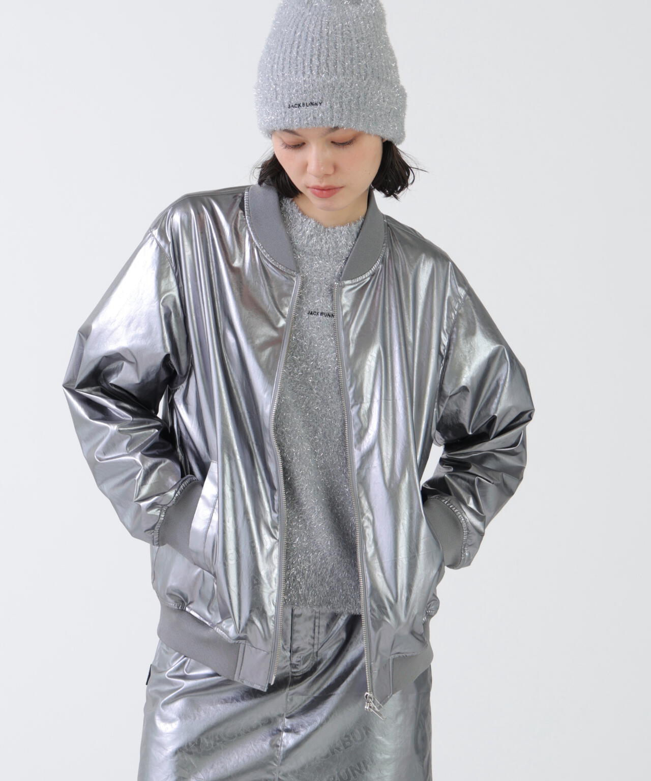 シャイニーロゴタフタジップブルゾン (WOMENS) | Jack Bunny