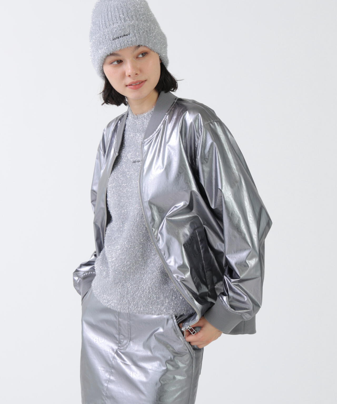 シャイニーロゴタフタジップブルゾン (WOMENS) | Jack Bunny