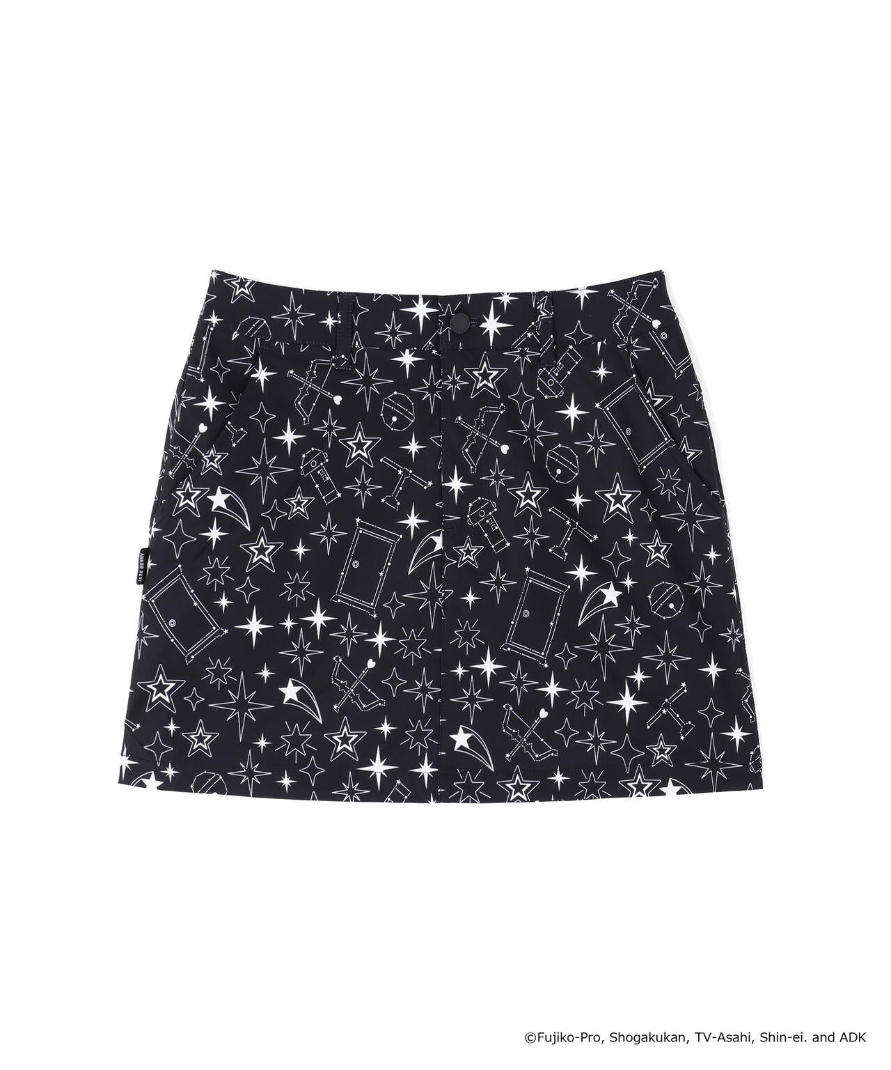 6534 ジャックバニー！　ダウンスカート　星柄　スター　無地　ネイビー ドラえもん] TWINKLE STAR柄 プリントスカート (WOMENS) | Jack Bunny