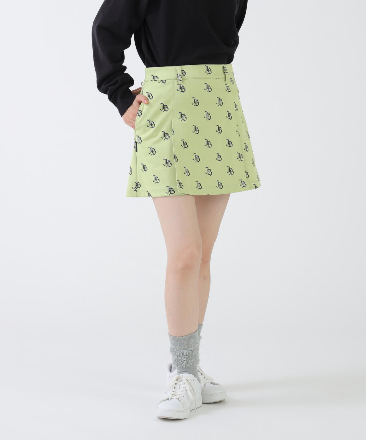 Jack Bunny ジャックバニー JBロゴ スカート カーキ 2 レディース ゴシックロゴジャガードスカート (WOMENS) | Jack Bunny!!（ジャック