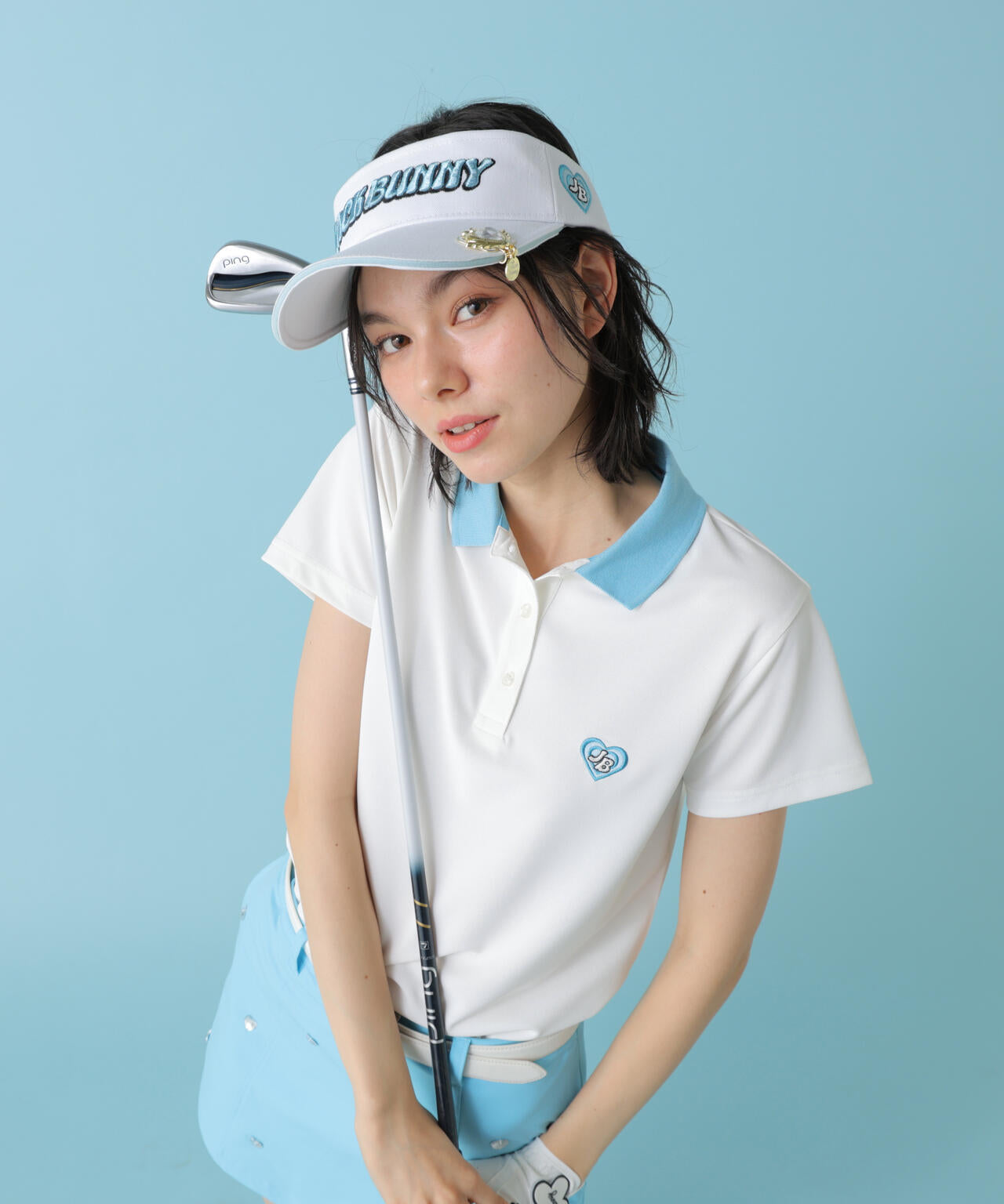 【ルナ＆サニー】シングルカノコ バックプリント半袖ポロシャツ