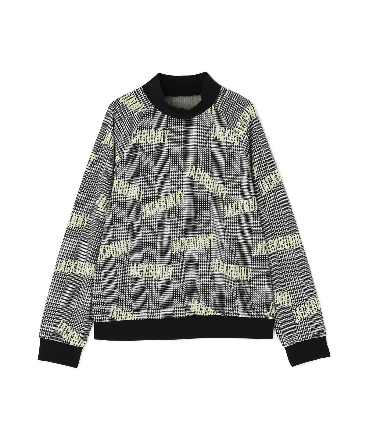 グレンチェックジャガード長袖モックネック (WOMENS)
