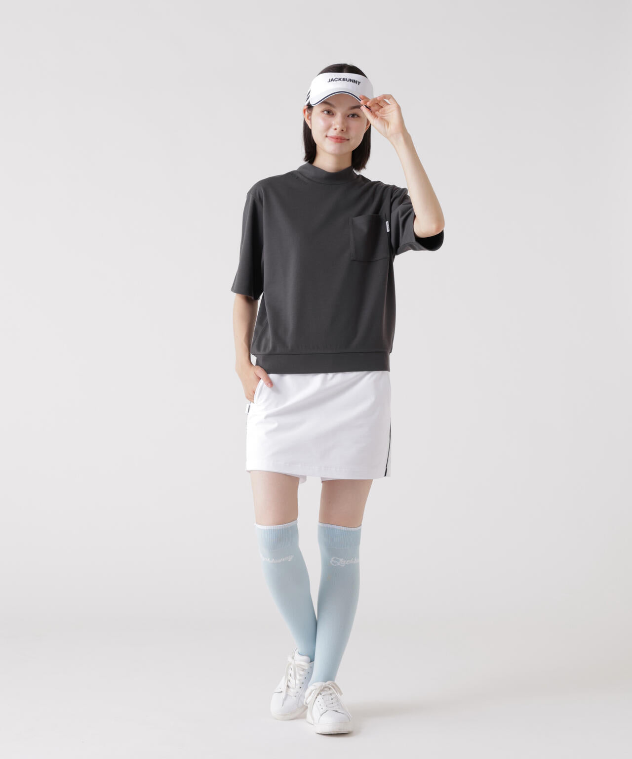 タックリバー半袖モックネックカットソー