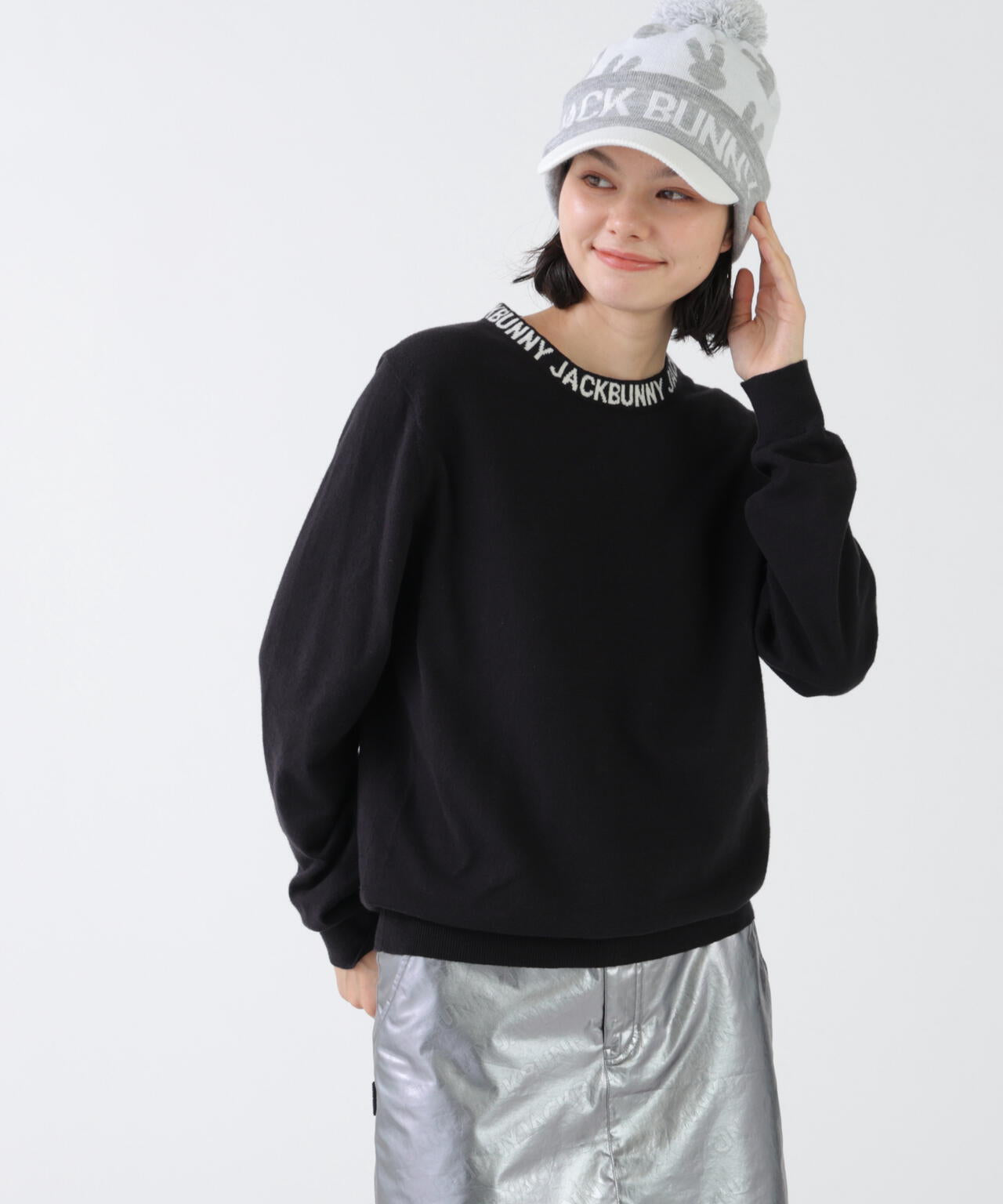 カシミヤタッチクルーネックニットプルオーバー (WOMENS) | Jack Bunny
