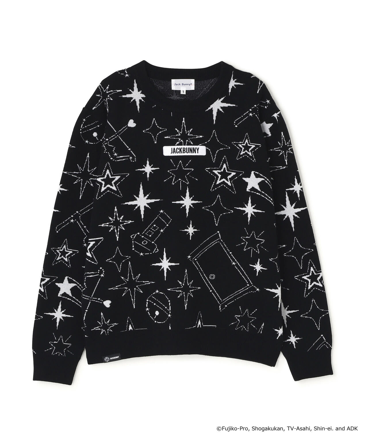 Jack Bunny!! ジャックバニー ドラえもん セーター サイズ1 ドラえもん] Starジャガードクルーネックニットプルオーバー (WOMENS
