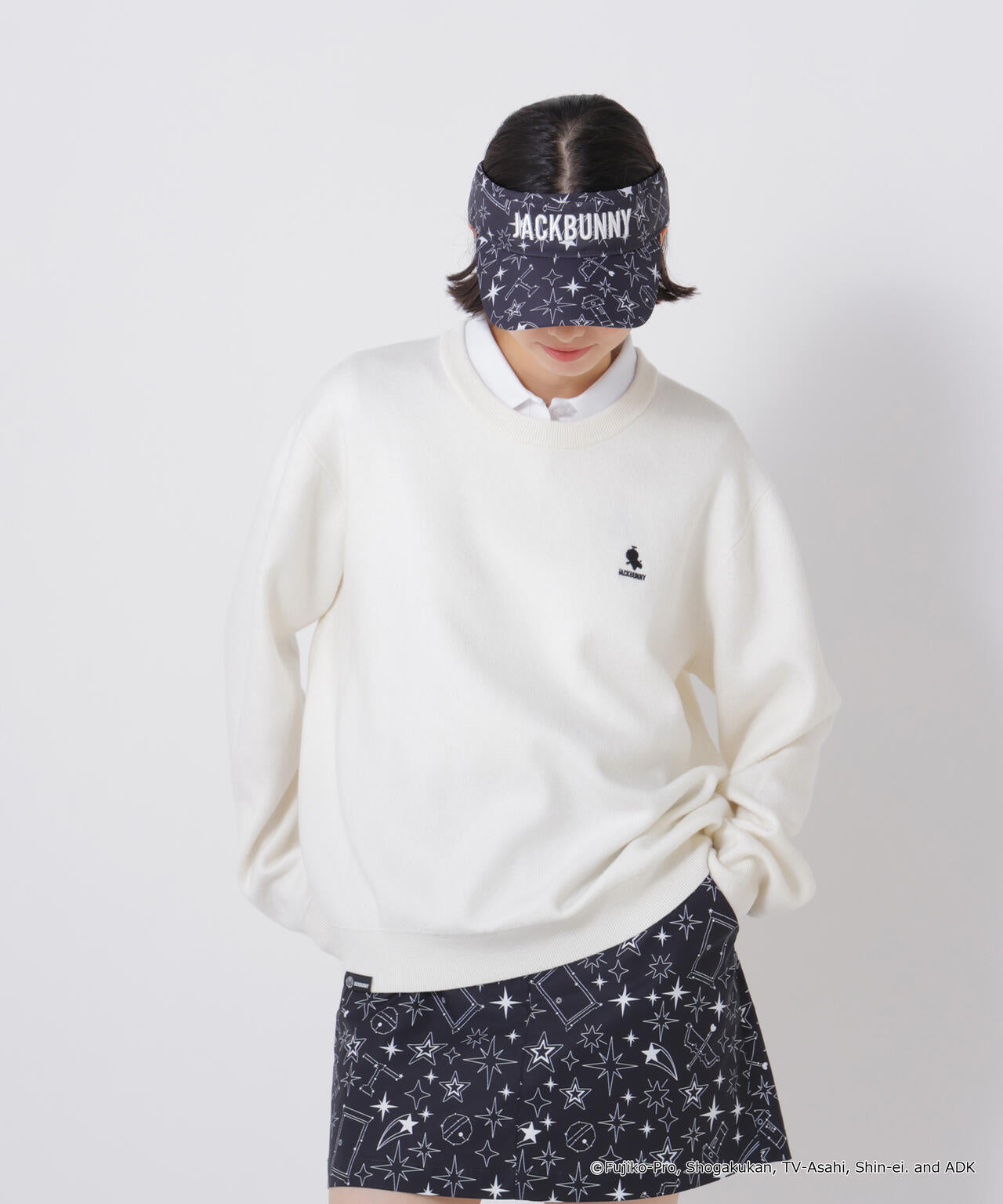 ドラえもん] Starジャガードクルーネックニットプルオーバー (WOMENS