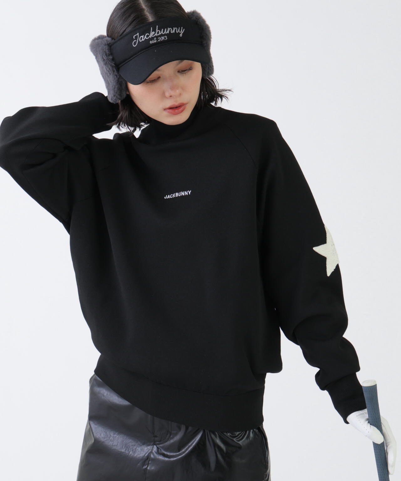 イージーケアスタージャガードハイネックニットプルオーバー (WOMENS