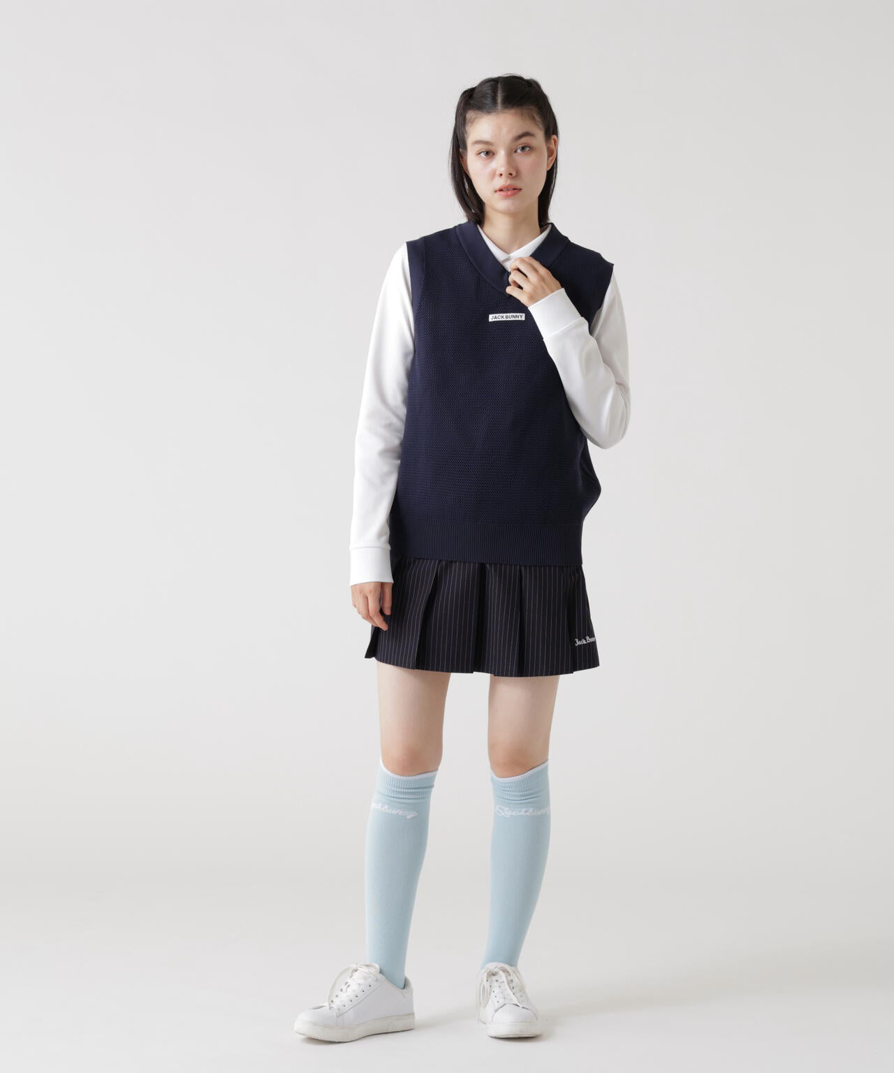 イージーケアキューブメッシュVネックニットベスト (WOMENS) | Jack