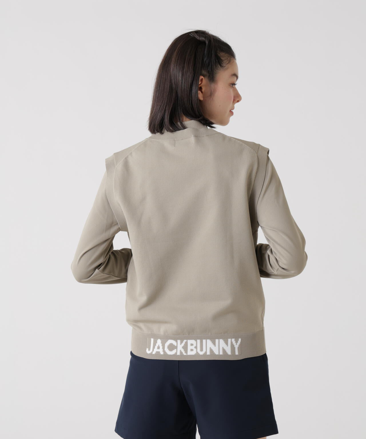 ジャックバニー 3way インナーベスト付き ナイロンジャケット 3WAY]ニットベスト付きモックネックシャツ (WOMENS) | Jack Bunny