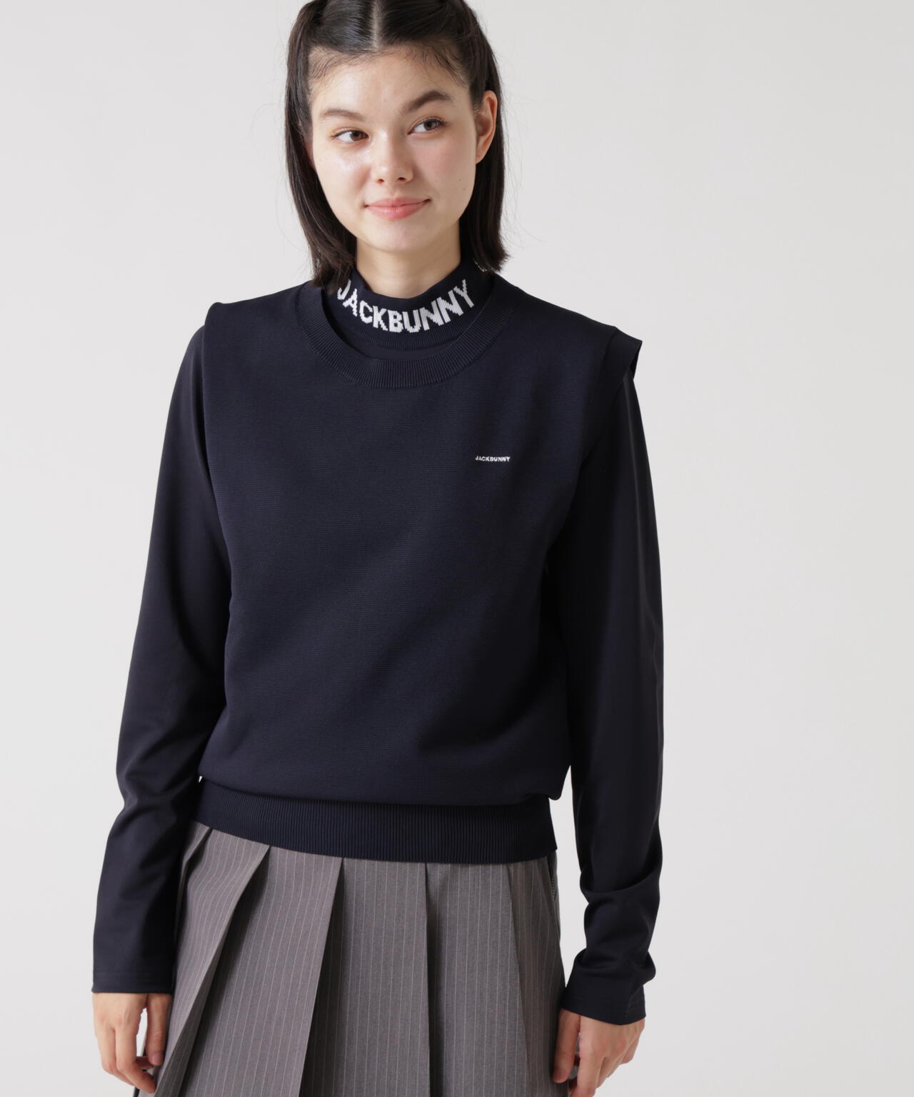 3WAY]ニットベスト付きモックネックシャツ (WOMENS) | Jack Bunny