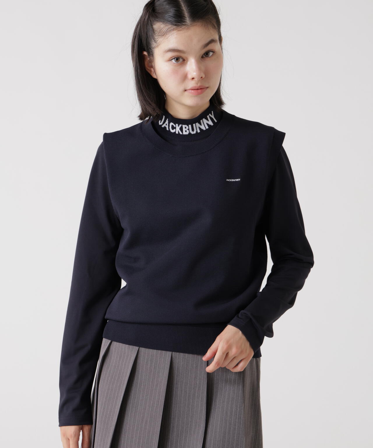 3WAY]ニットベスト付きモックネックシャツ (WOMENS) | Jack Bunny