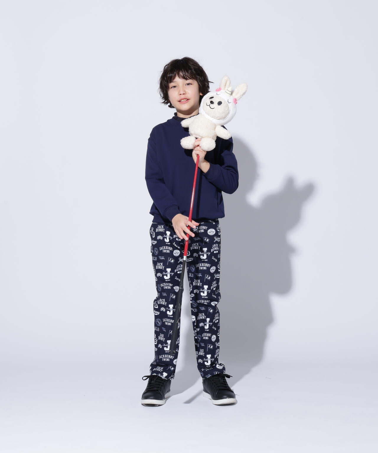 PEストレッチ ロゴプリントロングパンツ (ジュニア) | Jack Bunny